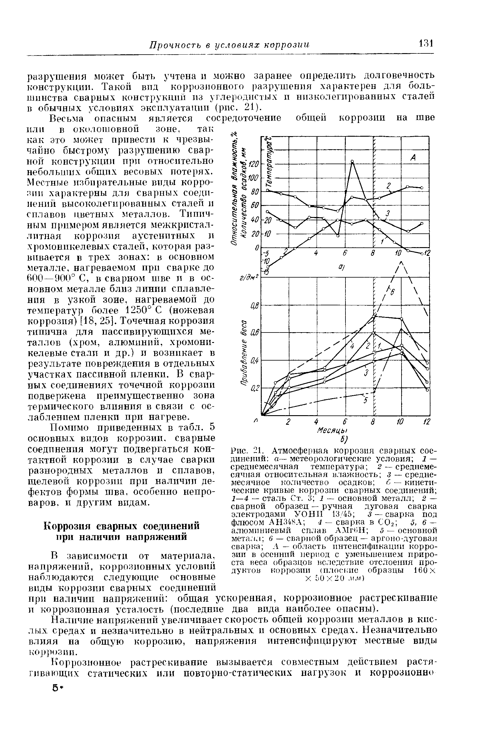 Весьма опасным является сосредоточение общей коррозии на шве или в околошовной зоне. так как это может привести к чрезвычайно быстрому разрушению сварной конструкции при относительно небольших общих весовых потерях.
