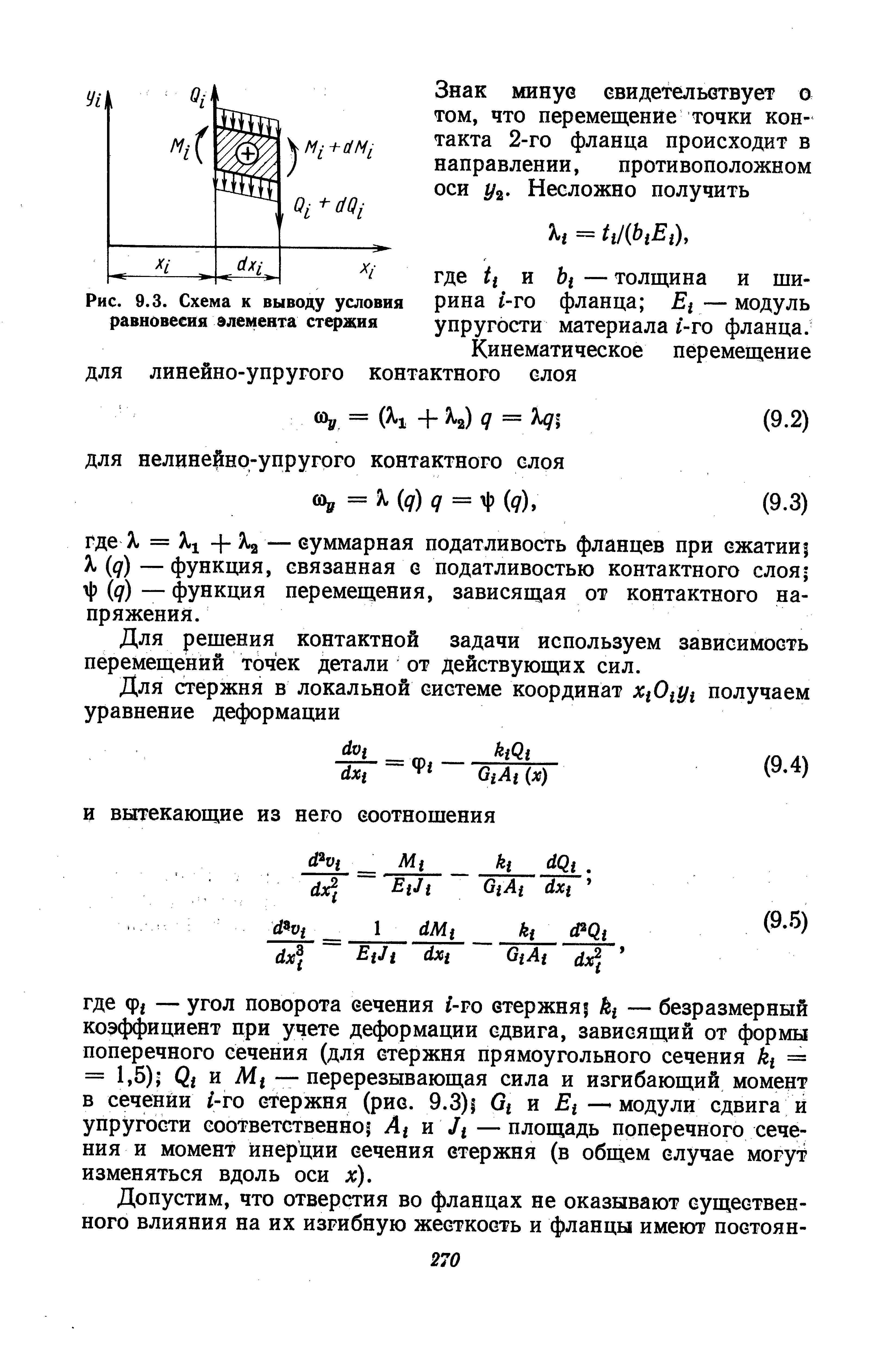 Рис. 9.3. Схема к выводу <a href="/info/11981">условия равновесия</a> элемента стержня
