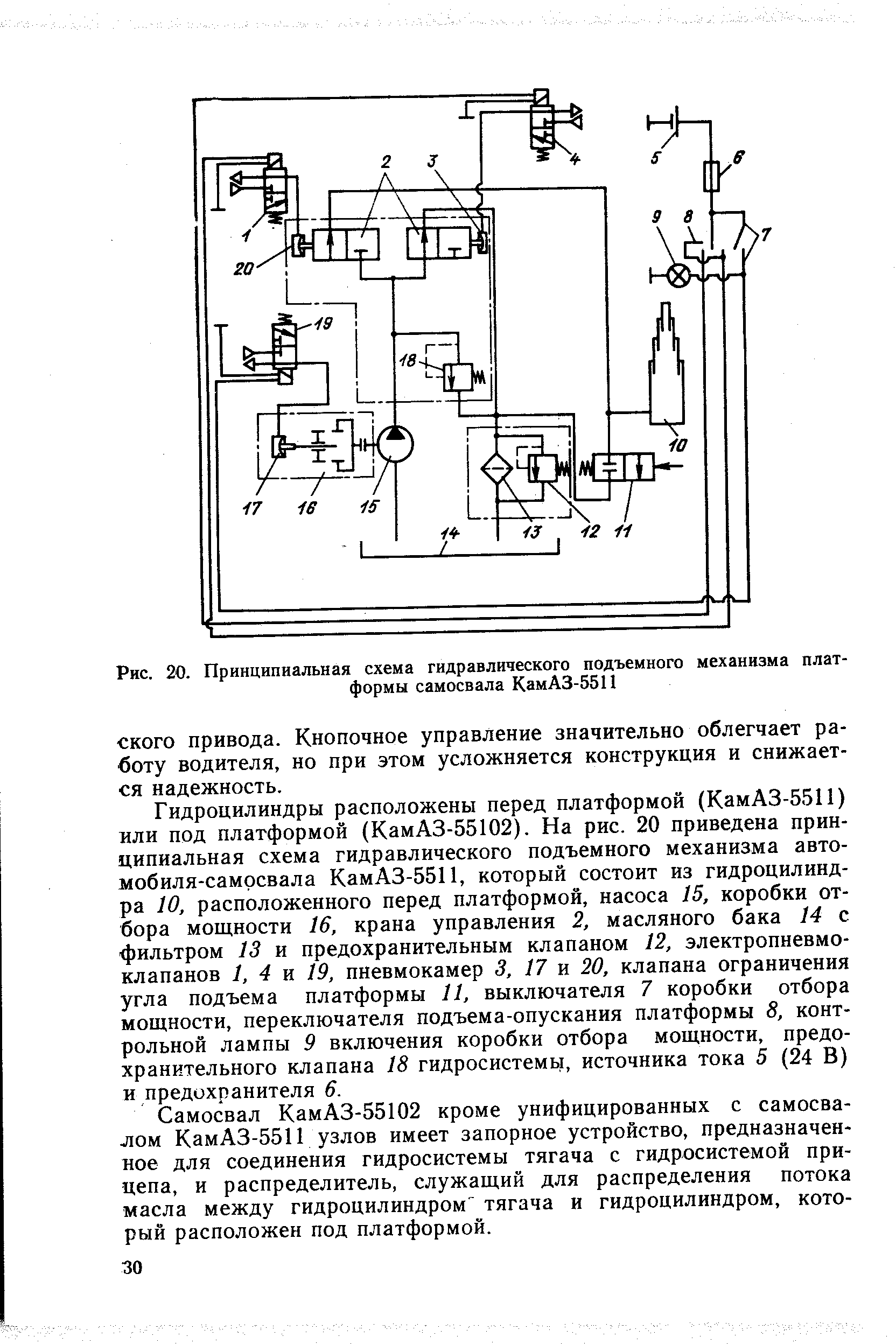 Кран подъема кузова маз 5551 схема