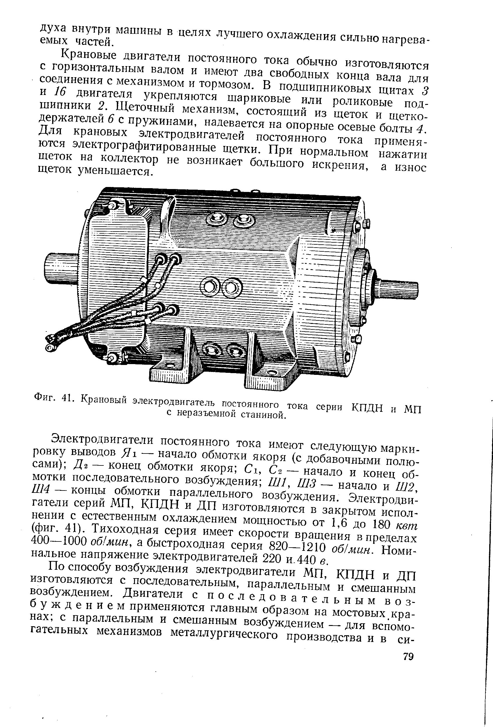 Фиг. 41. Крановый электродвигатель постоянного тока серии КПДН и МП
