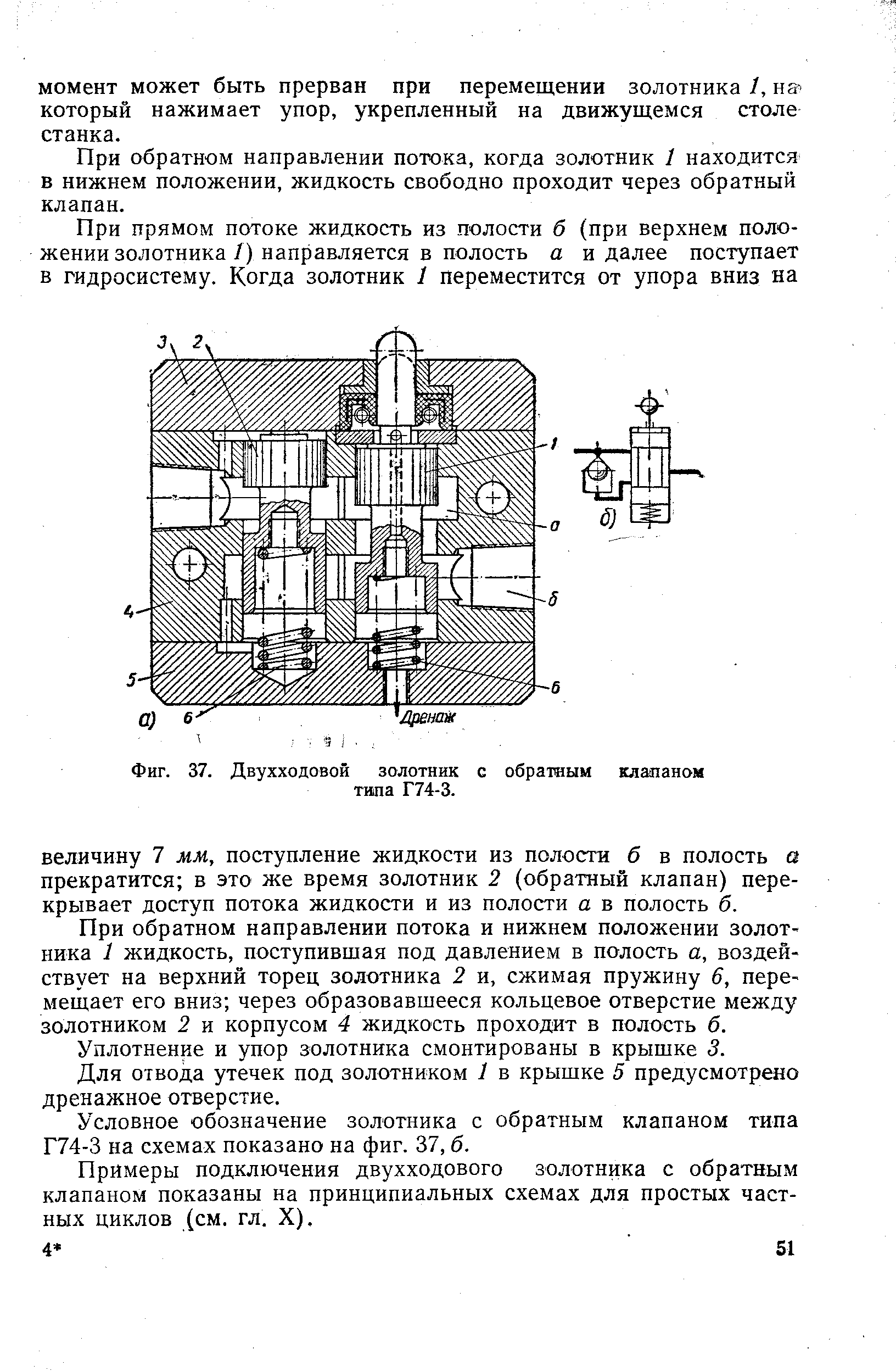 Клапан обратный золотник чертеж