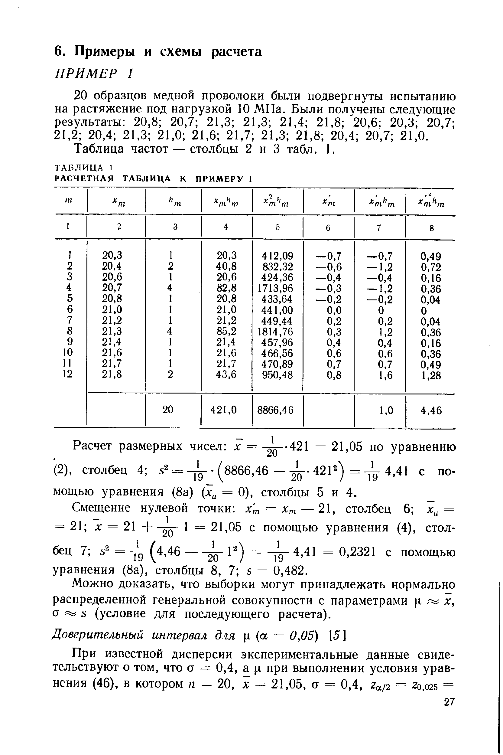 Можно доказать, что выборки могут принадлежать нормально распределенной генеральной совокупности с параметрами х, а 5 (условие для последующего расчета).

