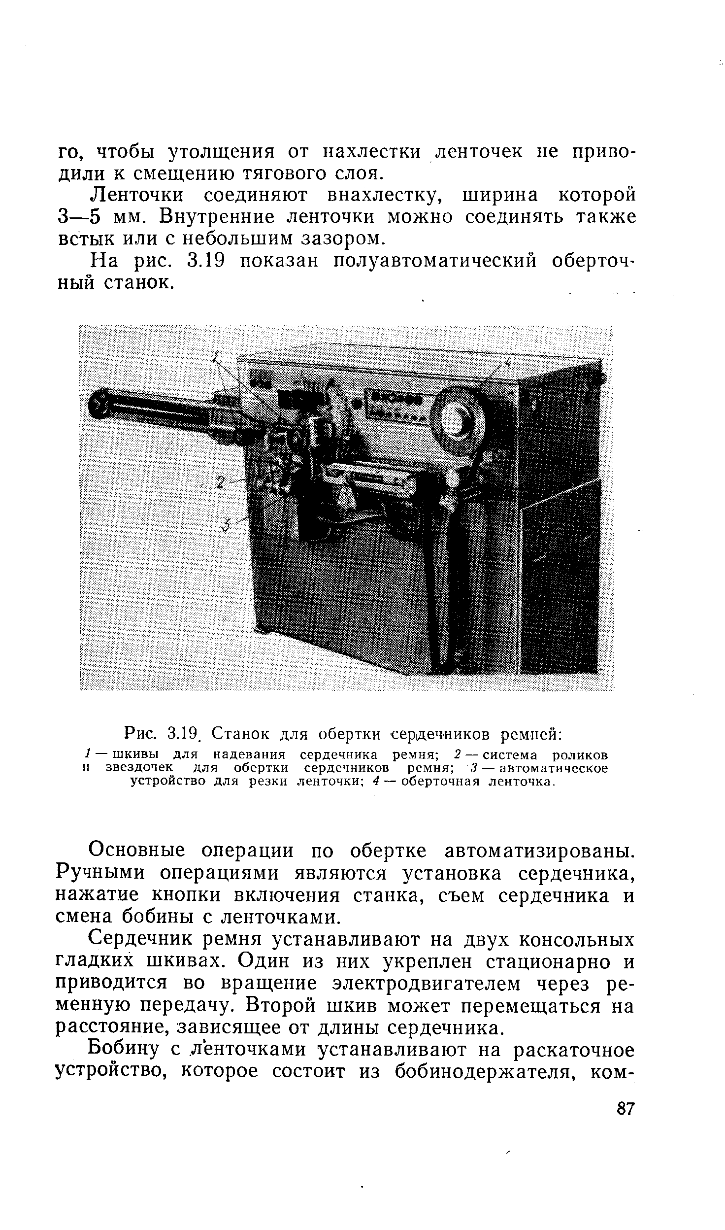 Рис. 3.19. Станок для обертки сердечников ремней 
