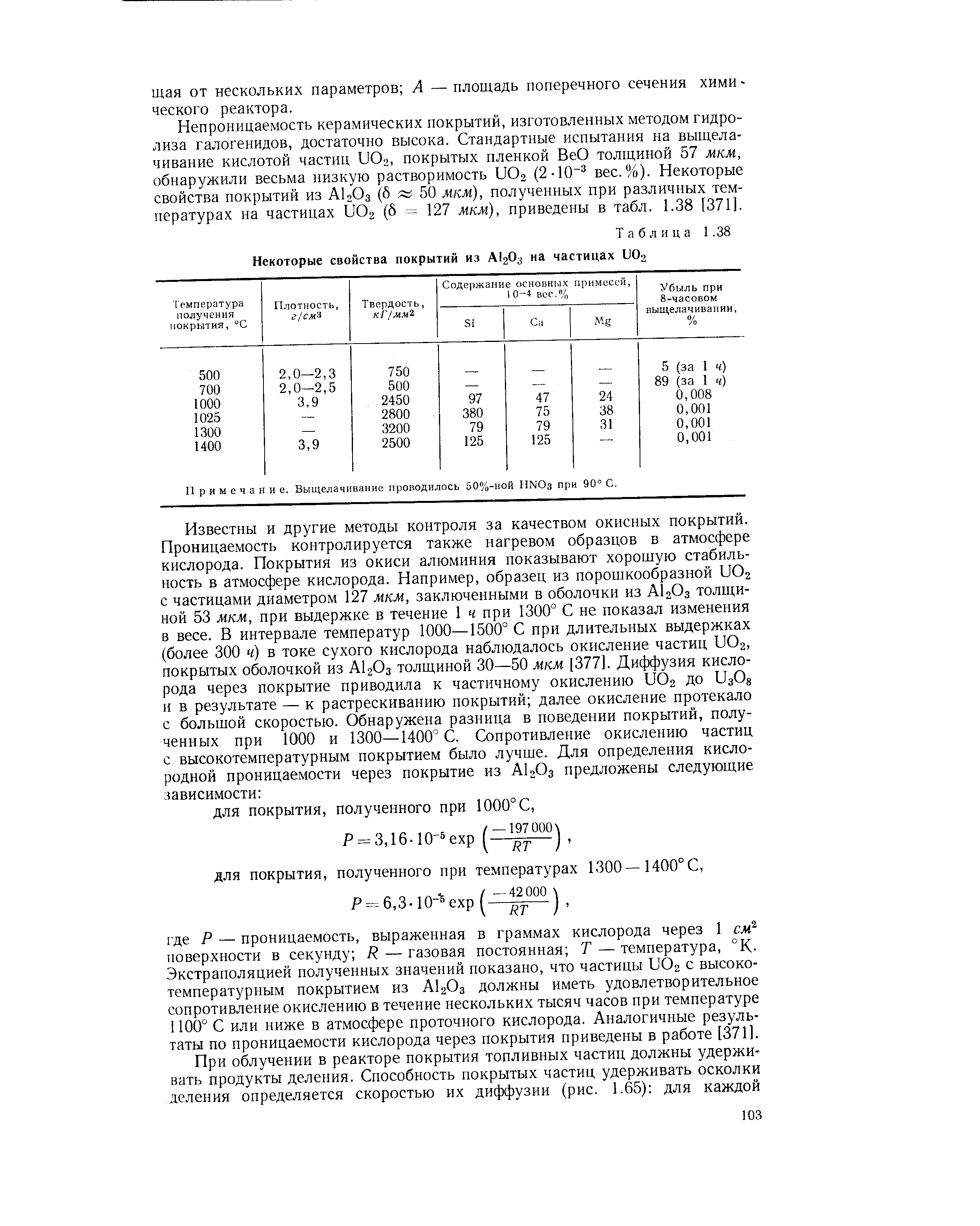 Таблица 1.38 Некоторые свойства покрытий из А12О3 на частицах иОг
