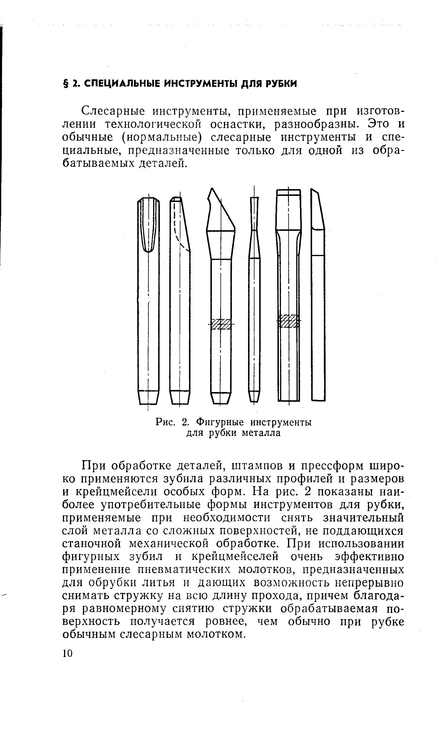 Рис. 2. Фигурные инструменты для рубки металла
