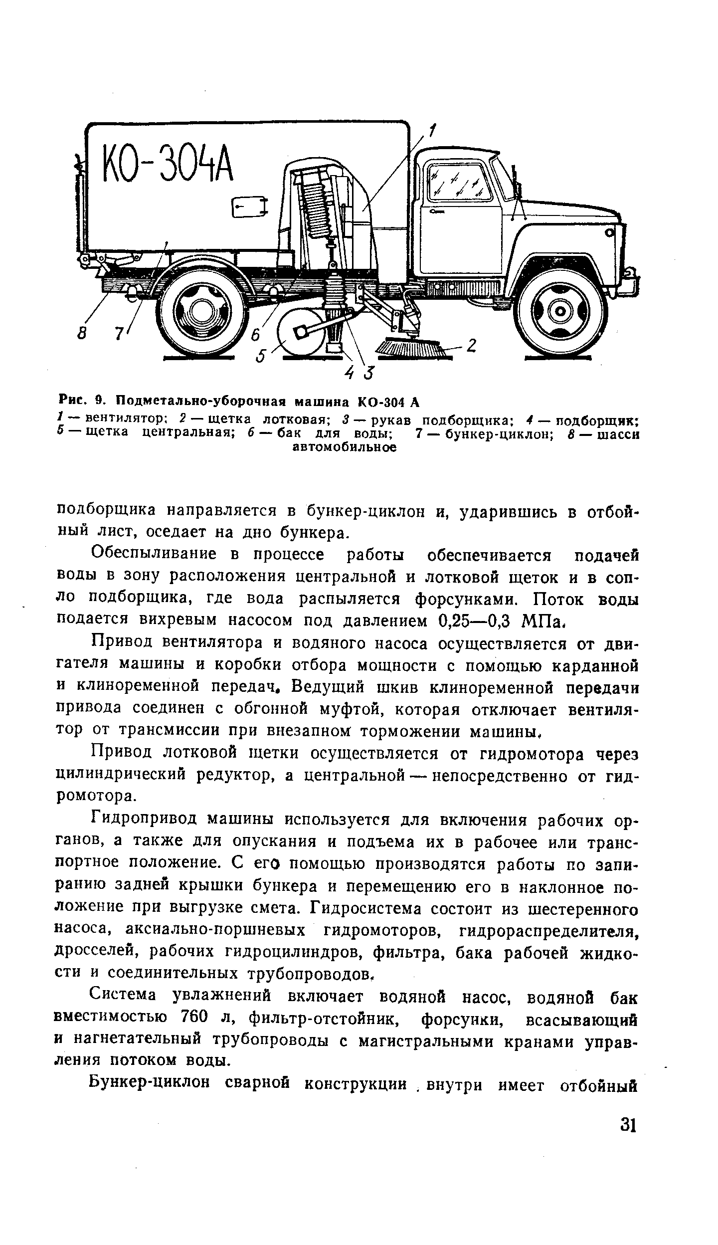 Подметально-уборочная машина КО-304 А - Энциклопедия по машиностроению XXL