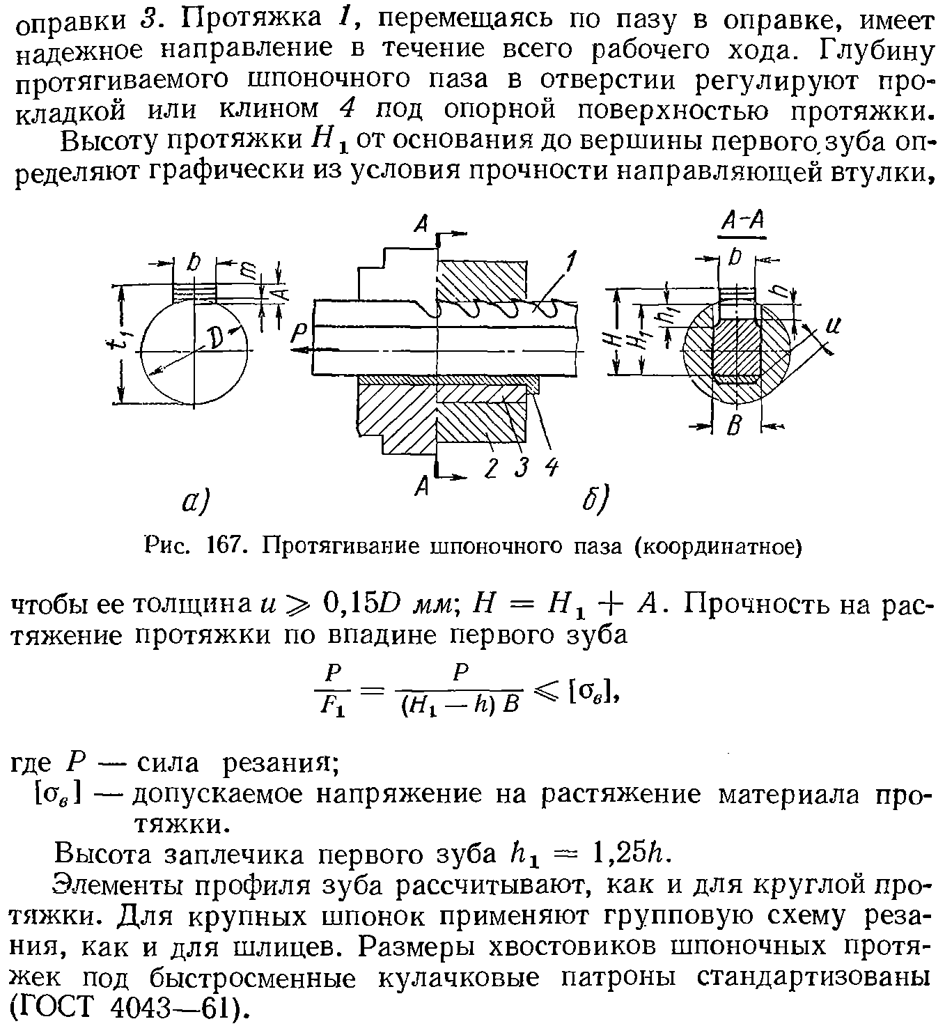 Протяжка шпоночная чертеж