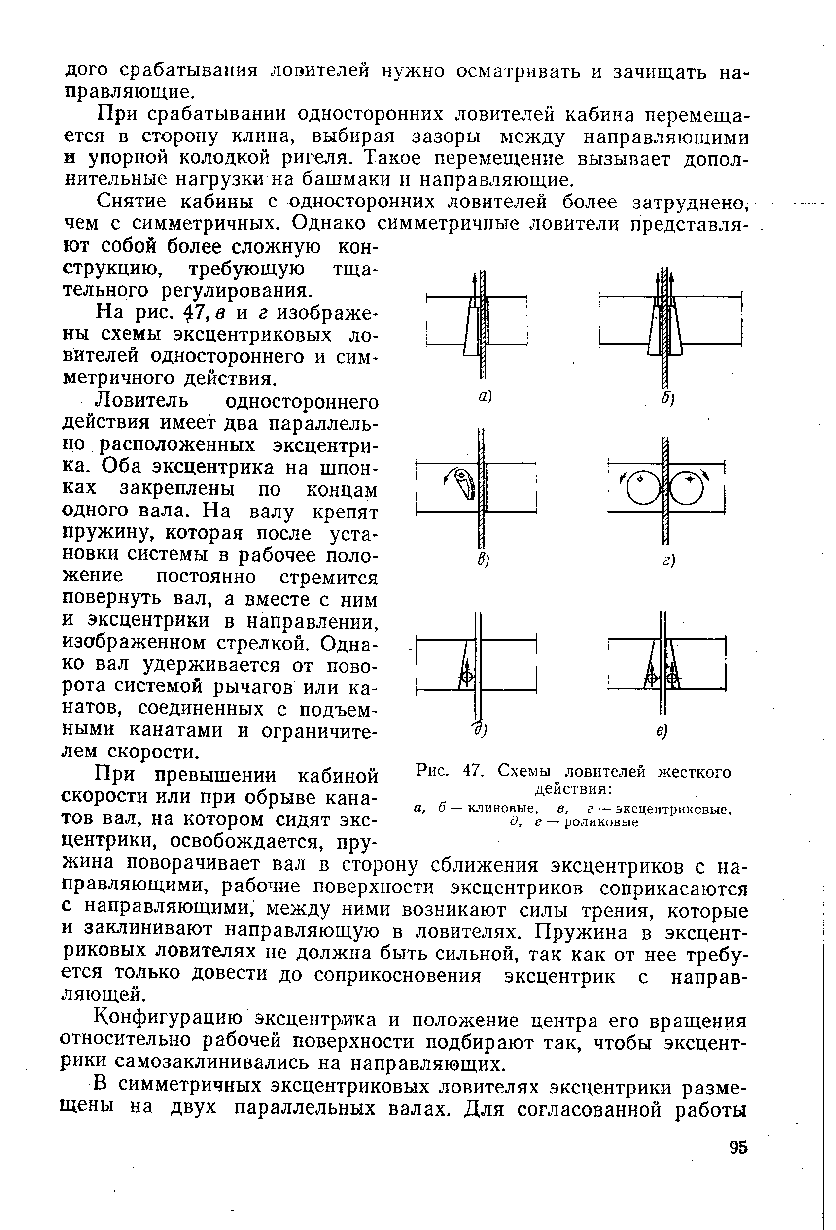 Рис. 47. Схемы ловителей жесткого действия 
