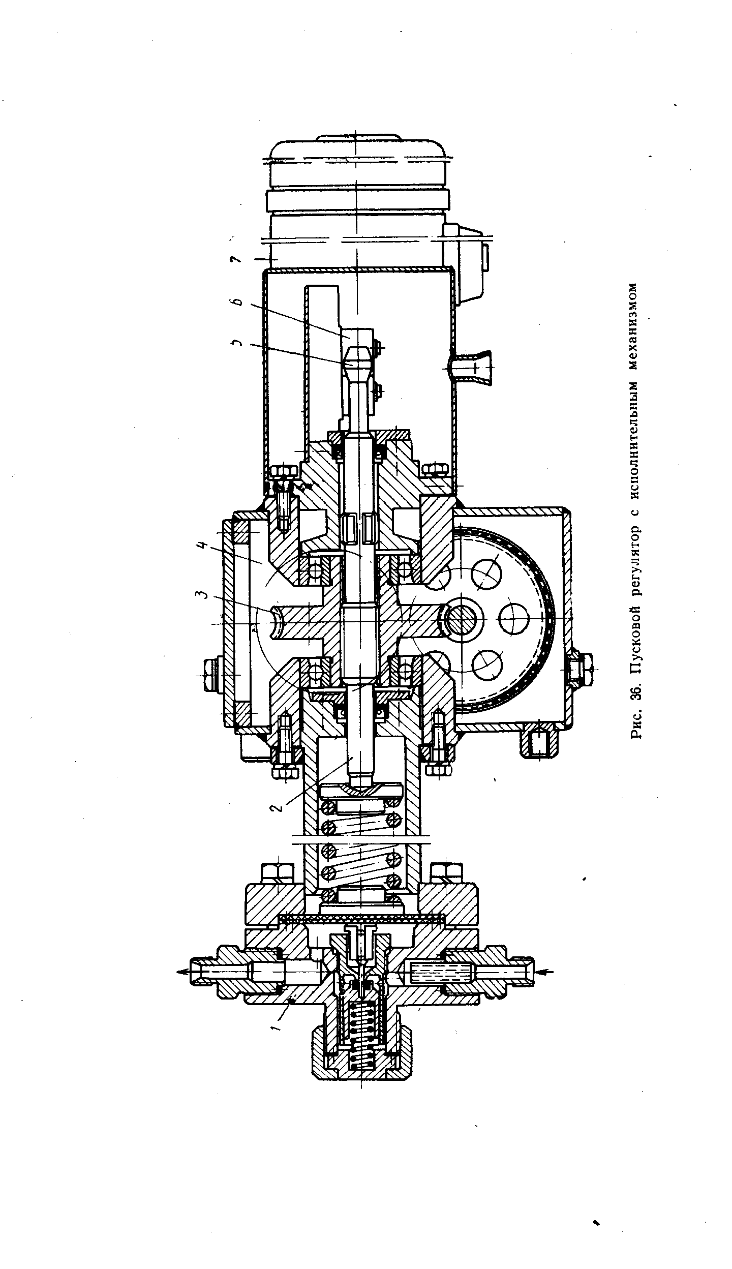 Рис. 36. Пусковой регулятор с исполнительным механизмом
