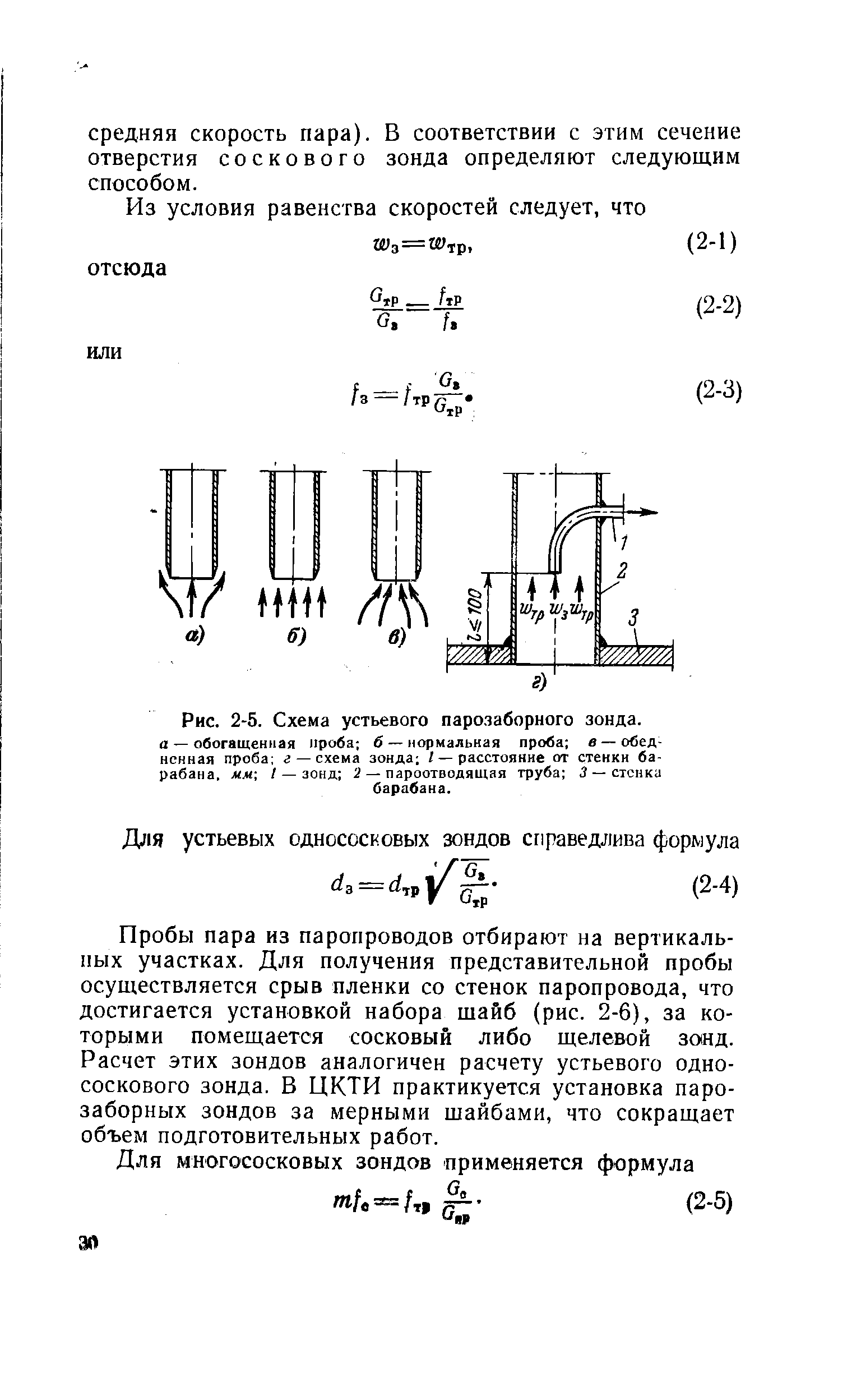 Рис. 2-5. Схема устьевого парозаборного зонда.
