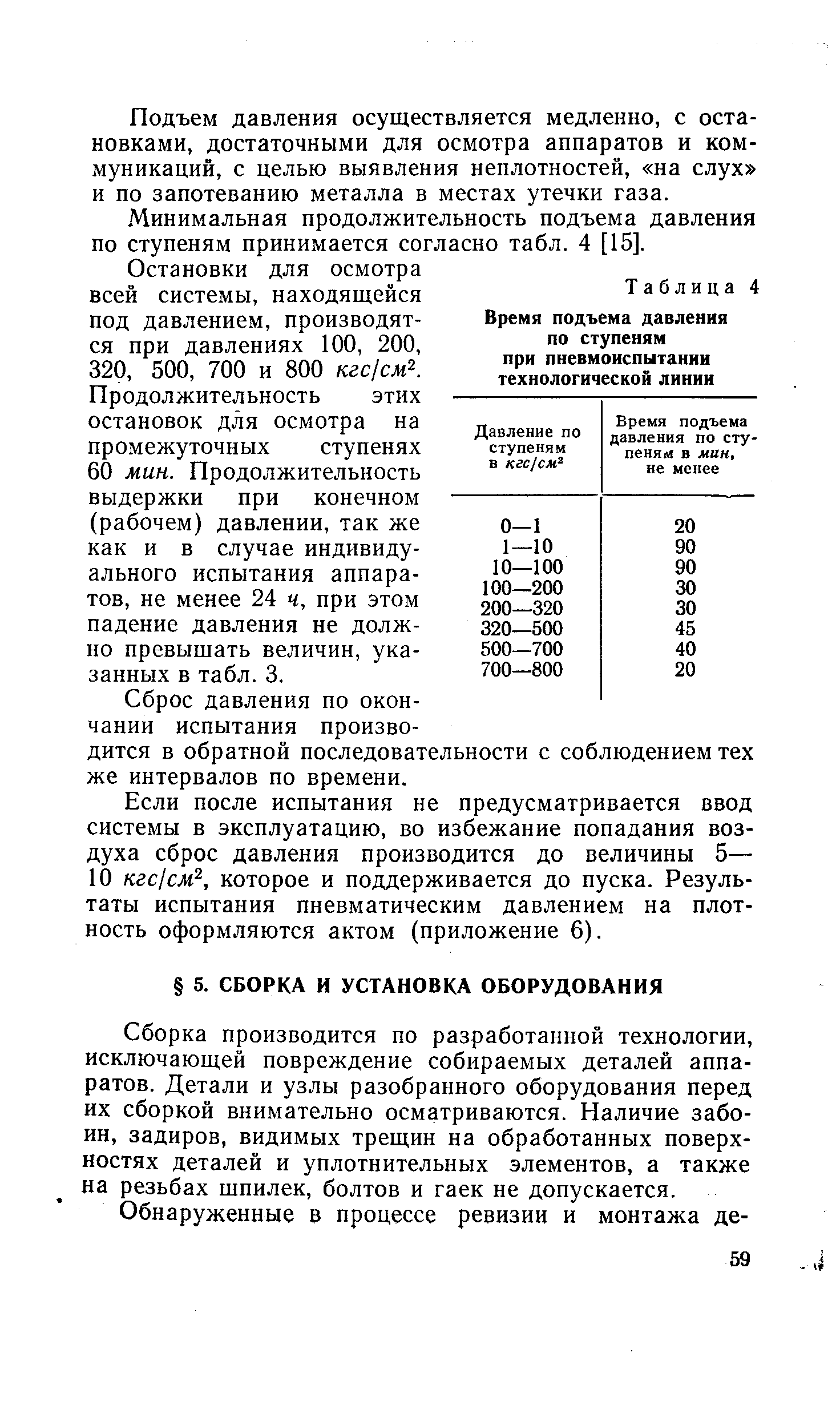 Сборка производится по разработанной технологии, исключающей повреждение собираемых деталей аппаратов. Детали и узлы разобранного оборудования перед их сборкой внимательно осматриваются. Наличие забоин, задиров, видимых трещин на обработанных поверхностях деталей и уплотнительных элементов, а также на резьбах шпилек, болтов и гаек не допускается.
