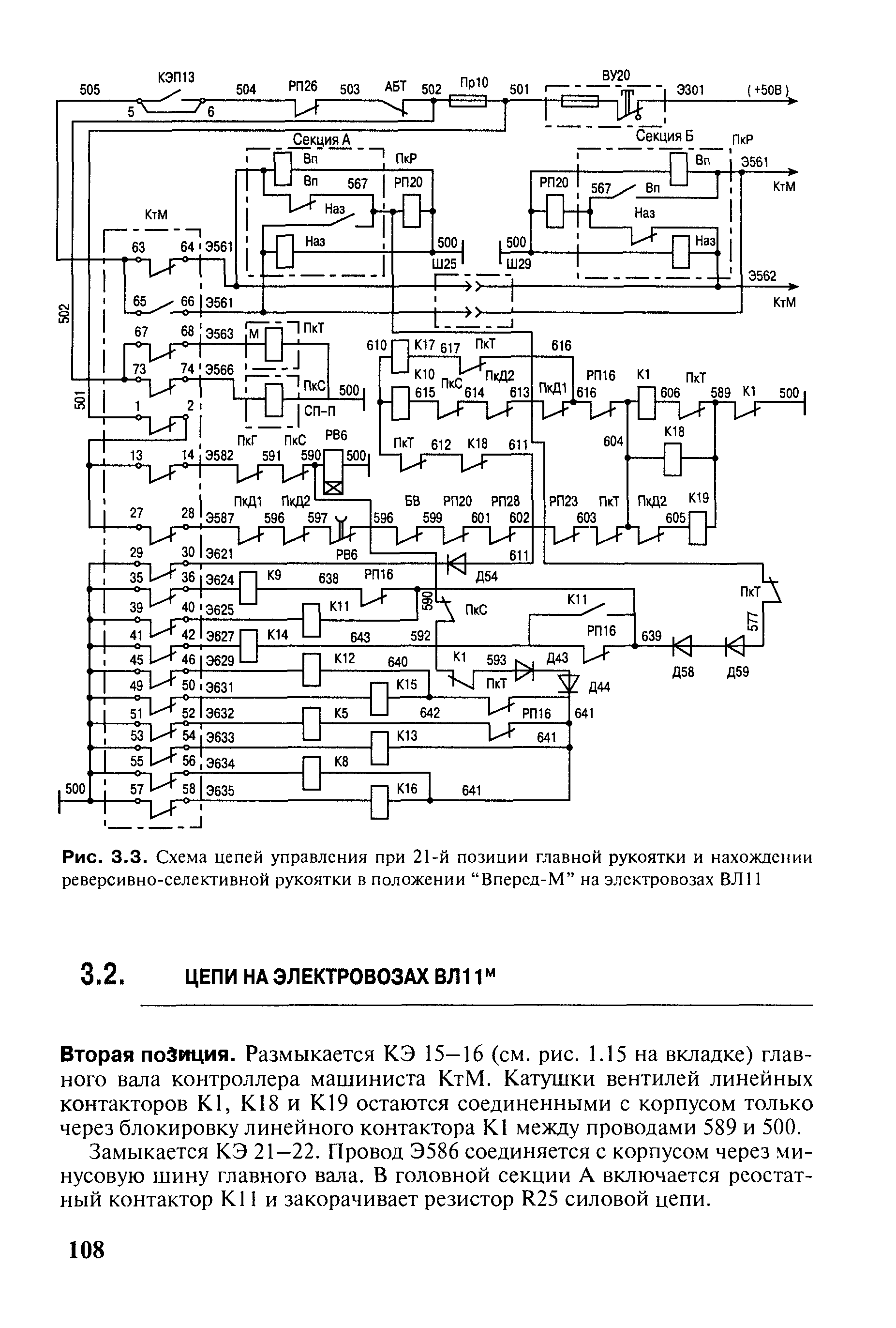 Схема цепей управления вл 11