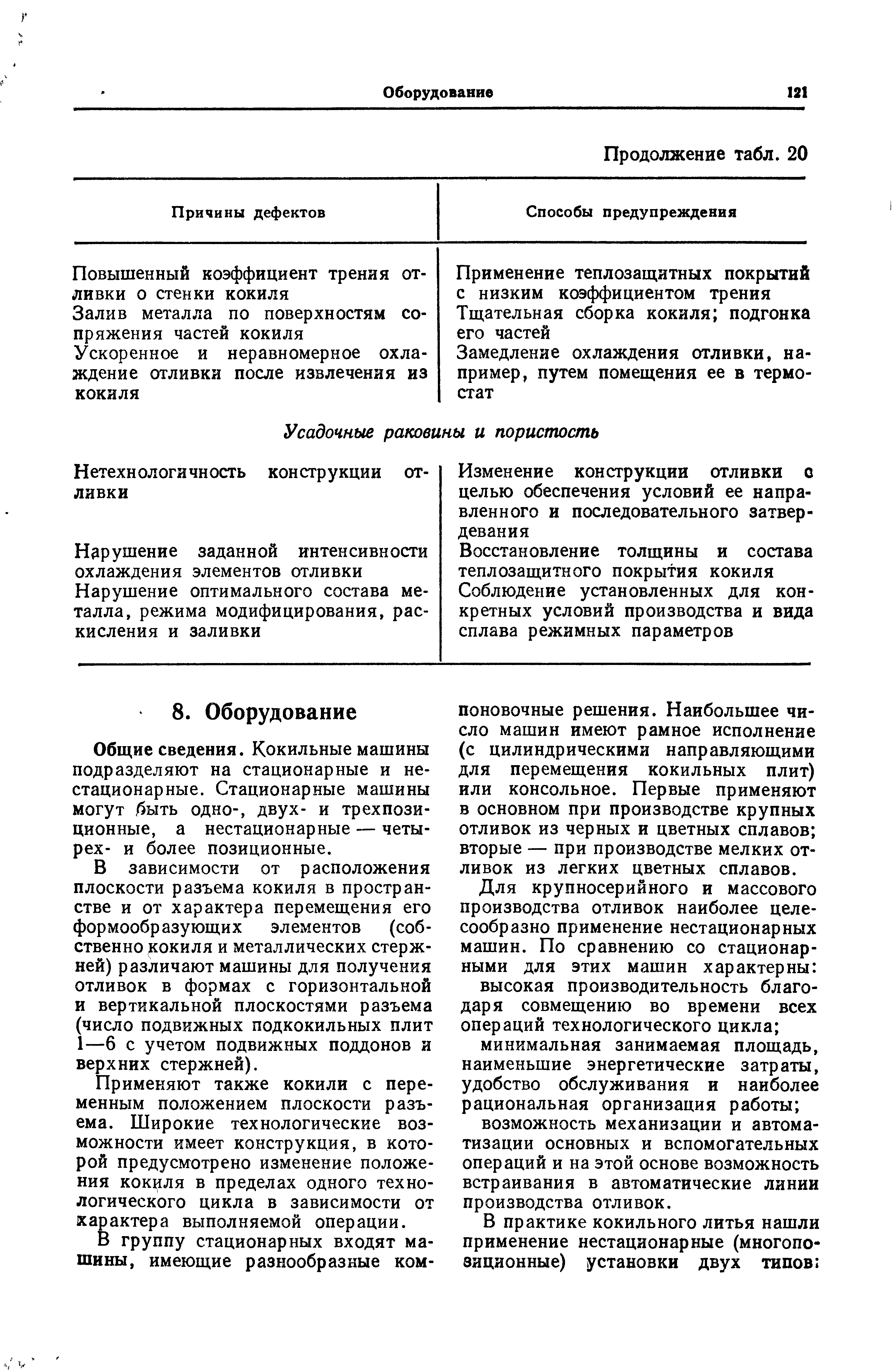 Общие сведения. Кокильные машины подразделяют на стационарные и нестационарные. Стационарные машины могут /5ыть одно-, двух- и трехпозиционные, а нестационарные — четырех- и более позиционные.
