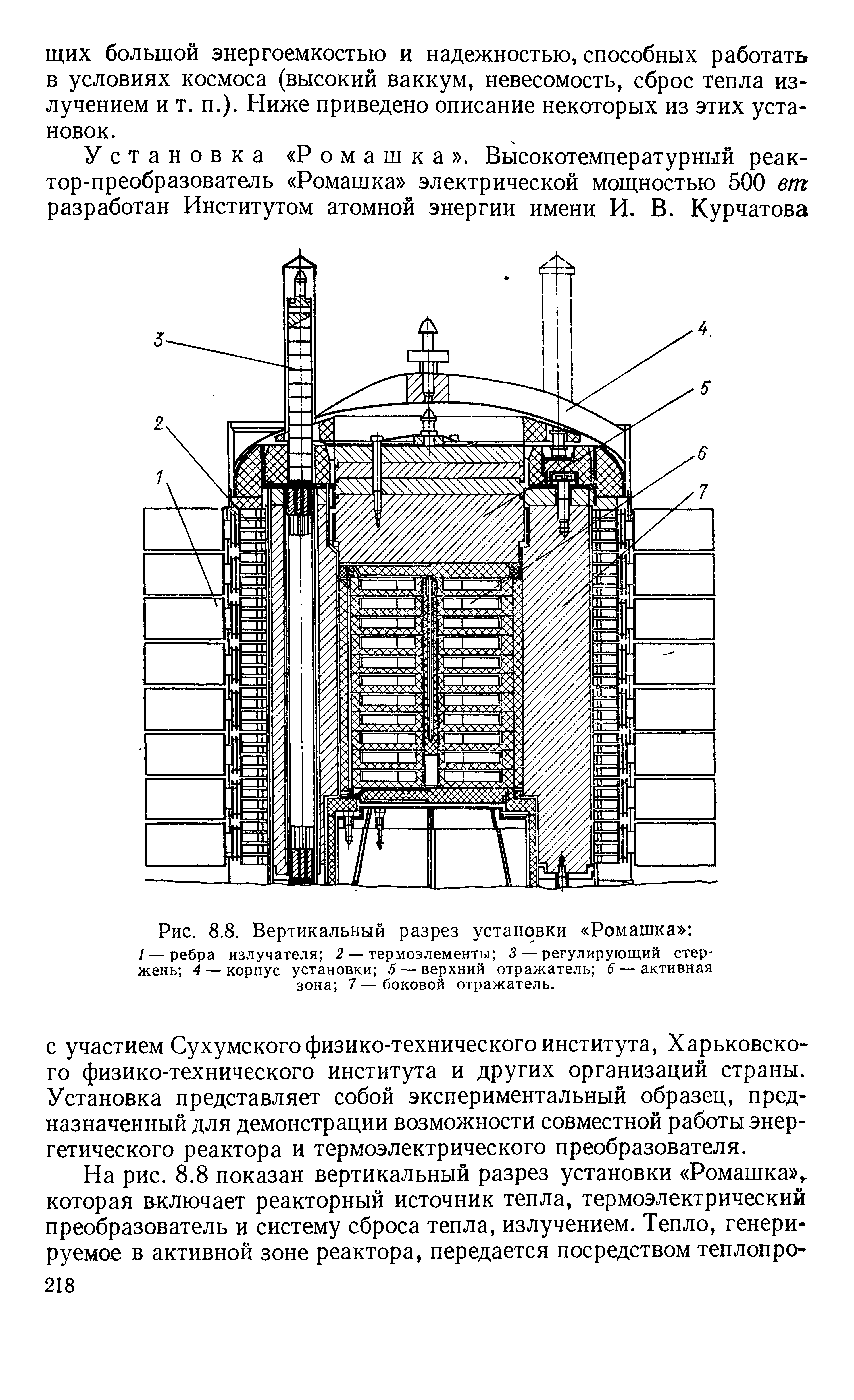 Рис. 8.8. <a href="/info/1152">Вертикальный разрез</a> установки Ромашка 
