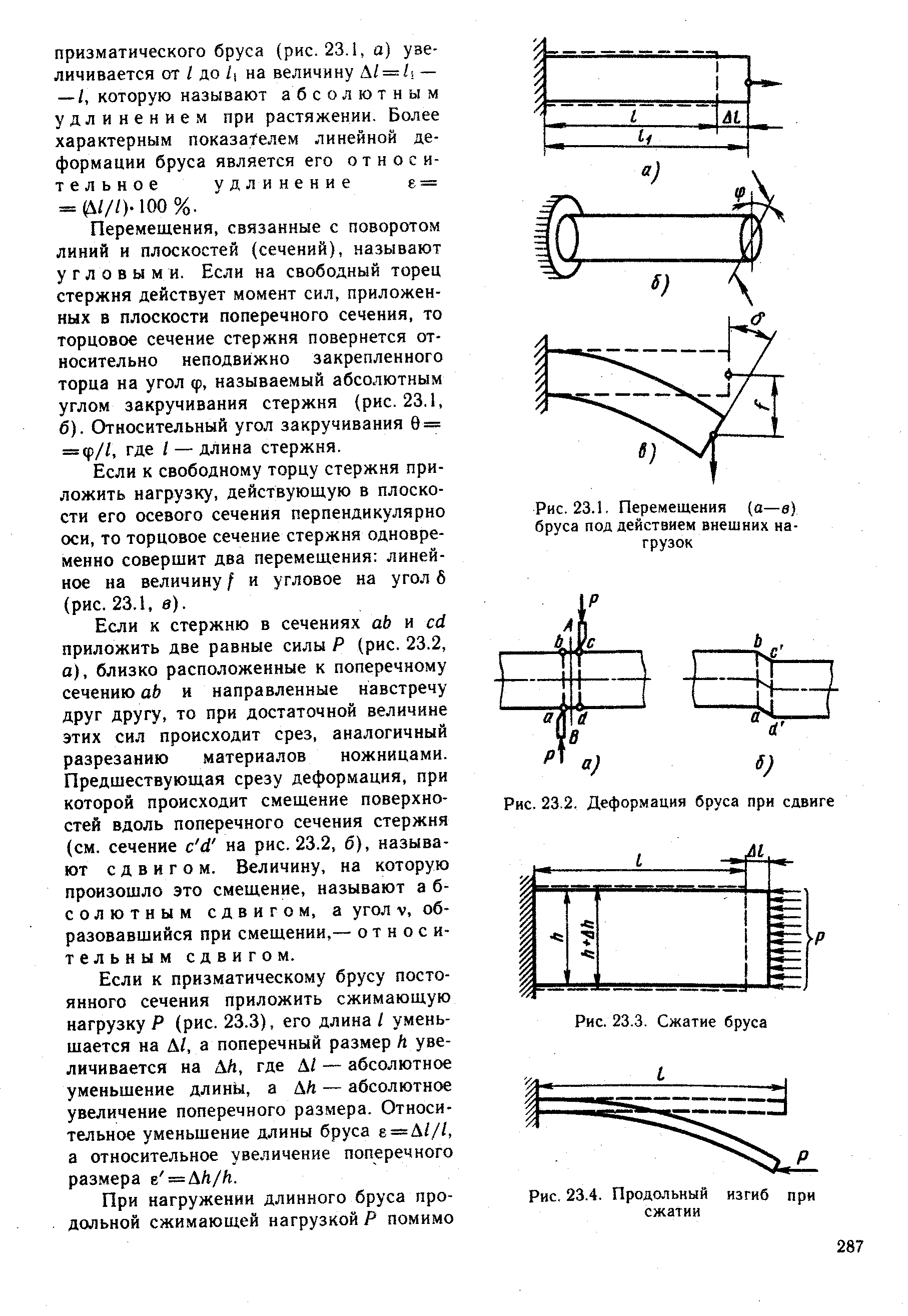 Продольное сжатие. Деформации бруса сжатия. Типы деформации бруса. Остаточная деформация бруса. Незначительная деформация бруса.