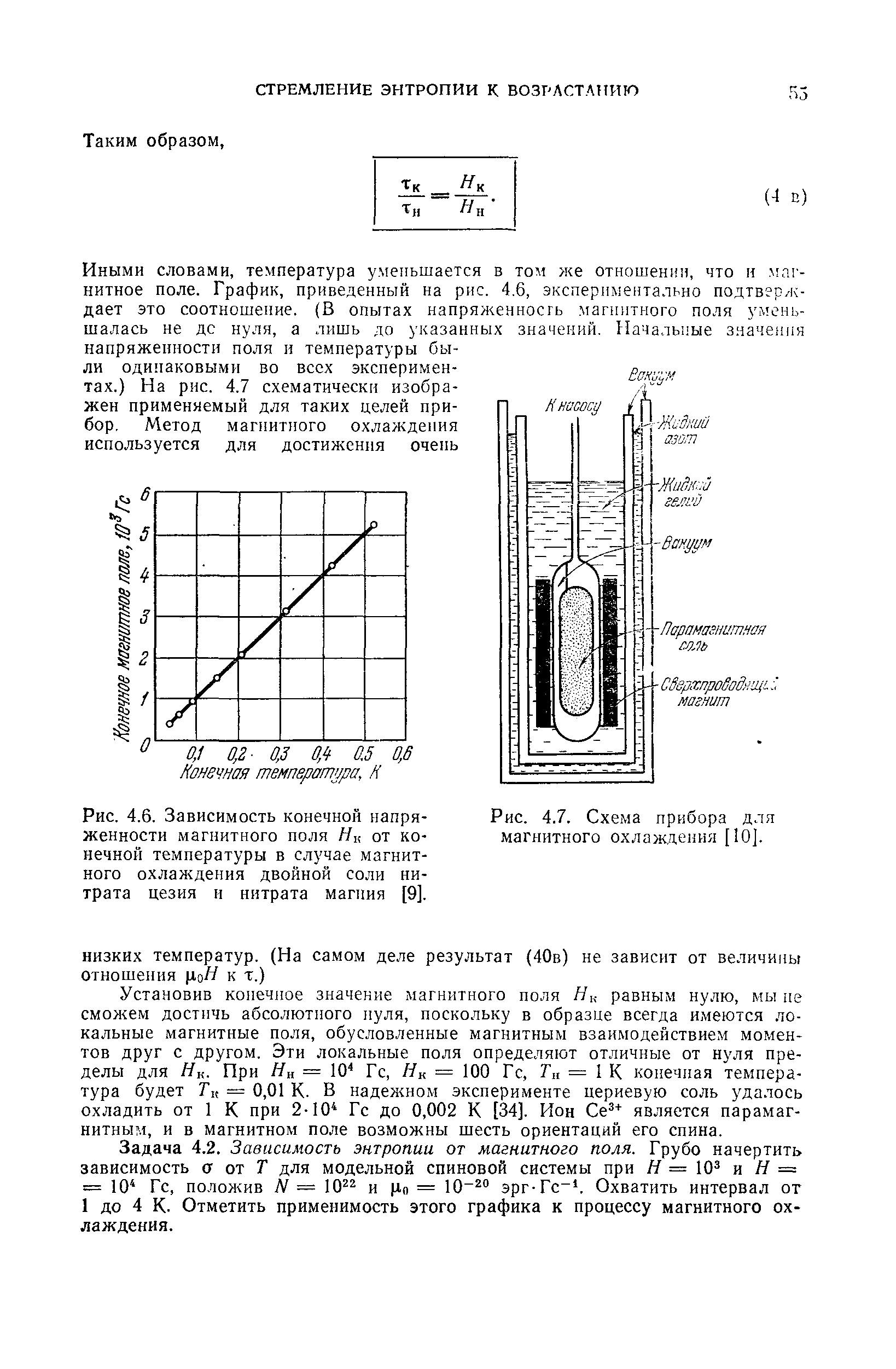 Рис. 4.7. <a href="/info/293655">Схема прибора</a> для магнитного охлаждения [Ю].
