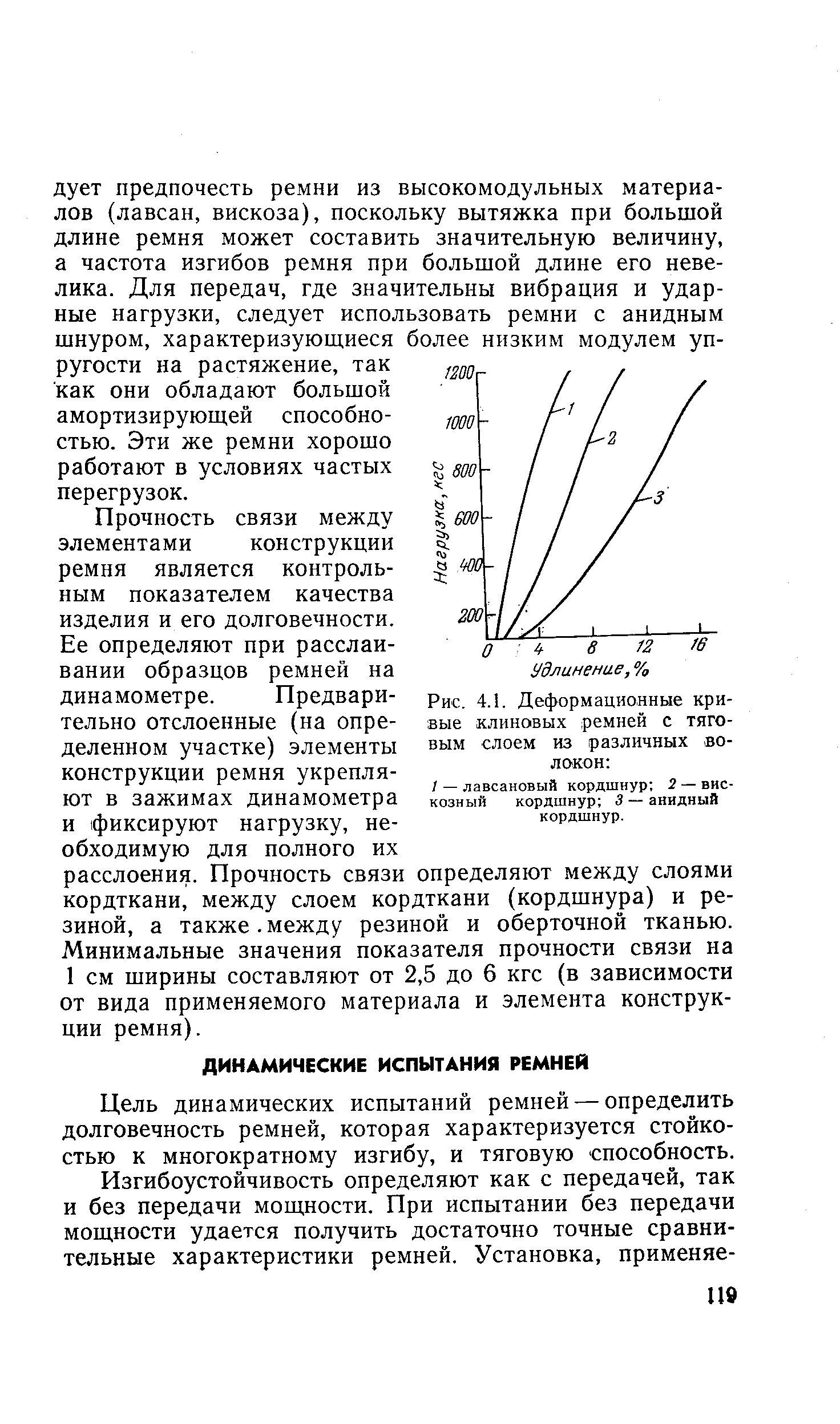 Цель динамических испытаний ремней — определить долговечность ремней, которая характеризуется стойкостью к многократному изгибу, и тяговую способность.
