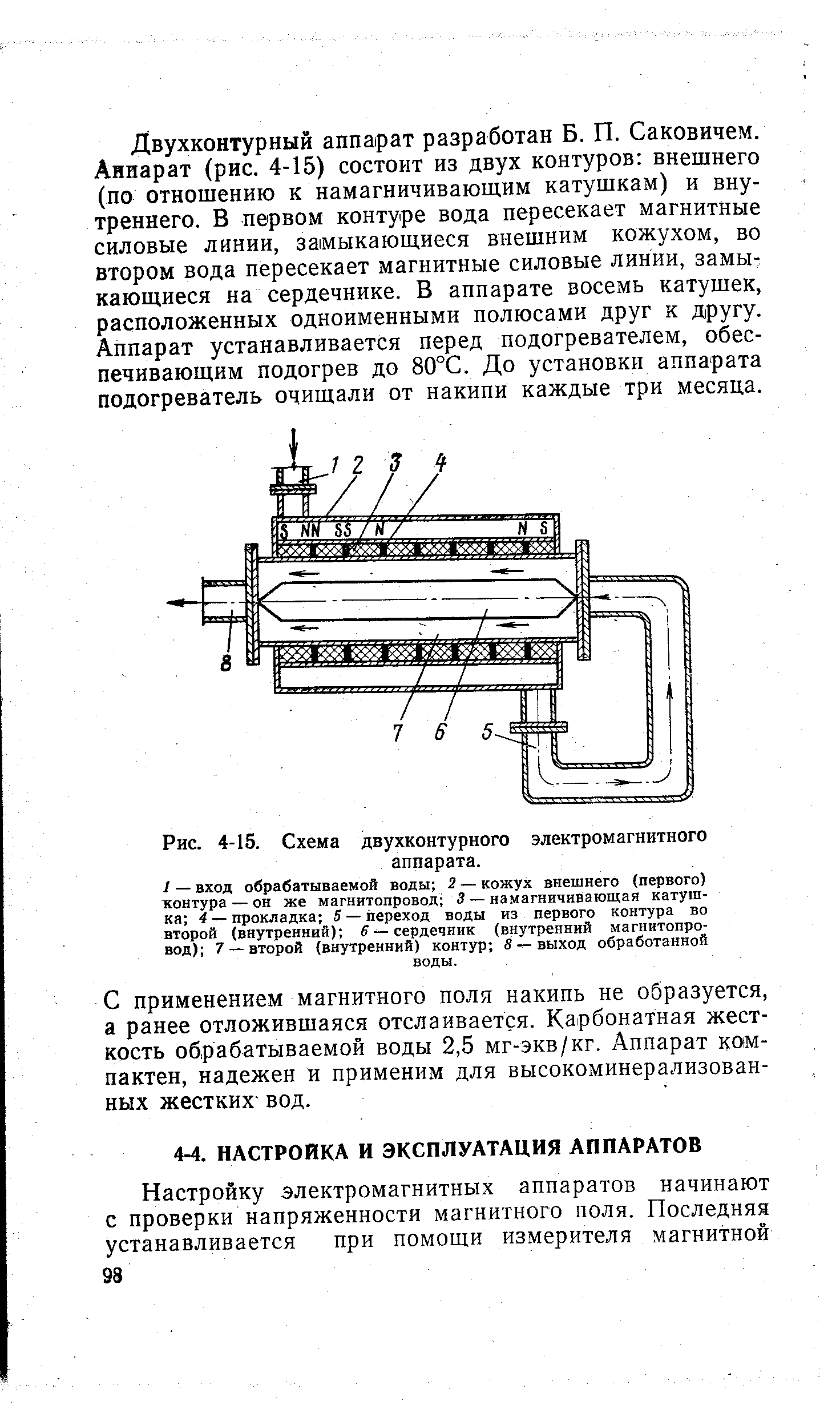 Рис. 4-15. Схема двухконтурного электромагнитного аппарата.
