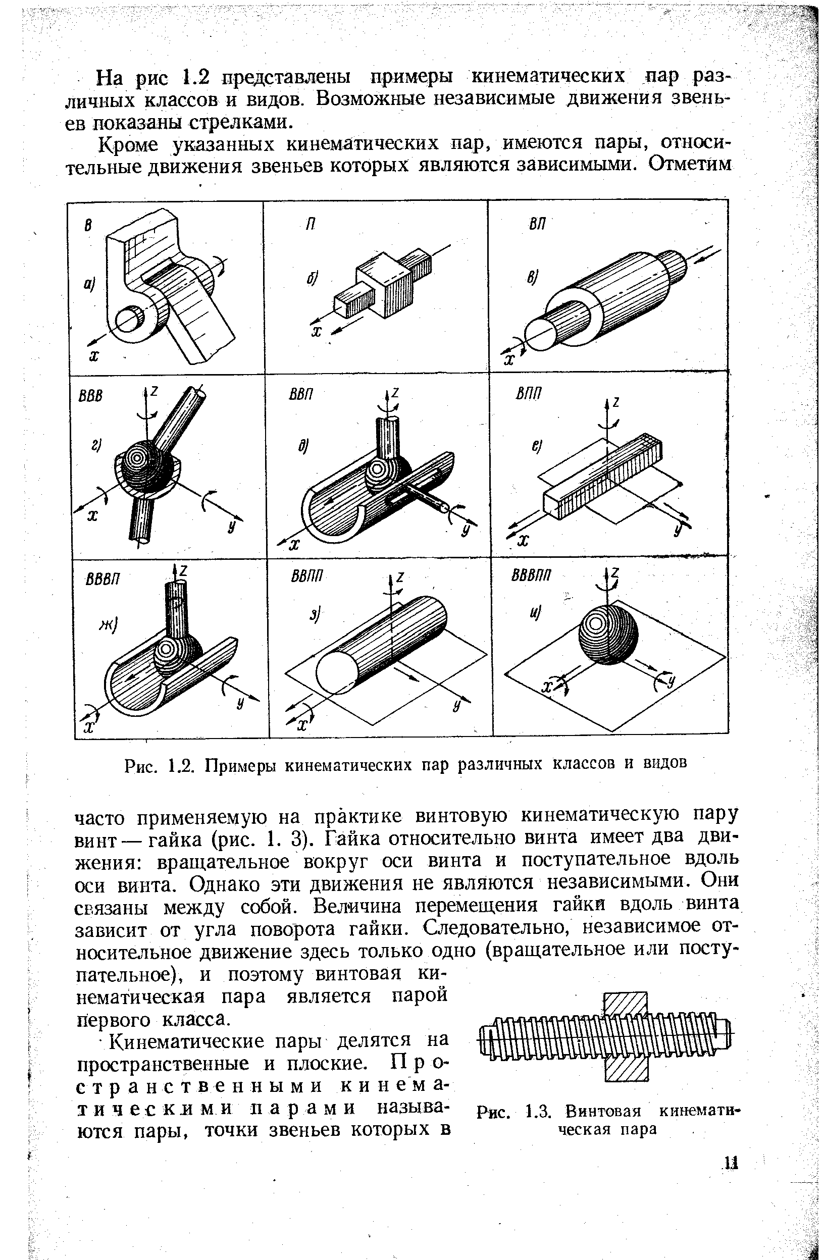 На рисунке представлена плоская кинематическая пара