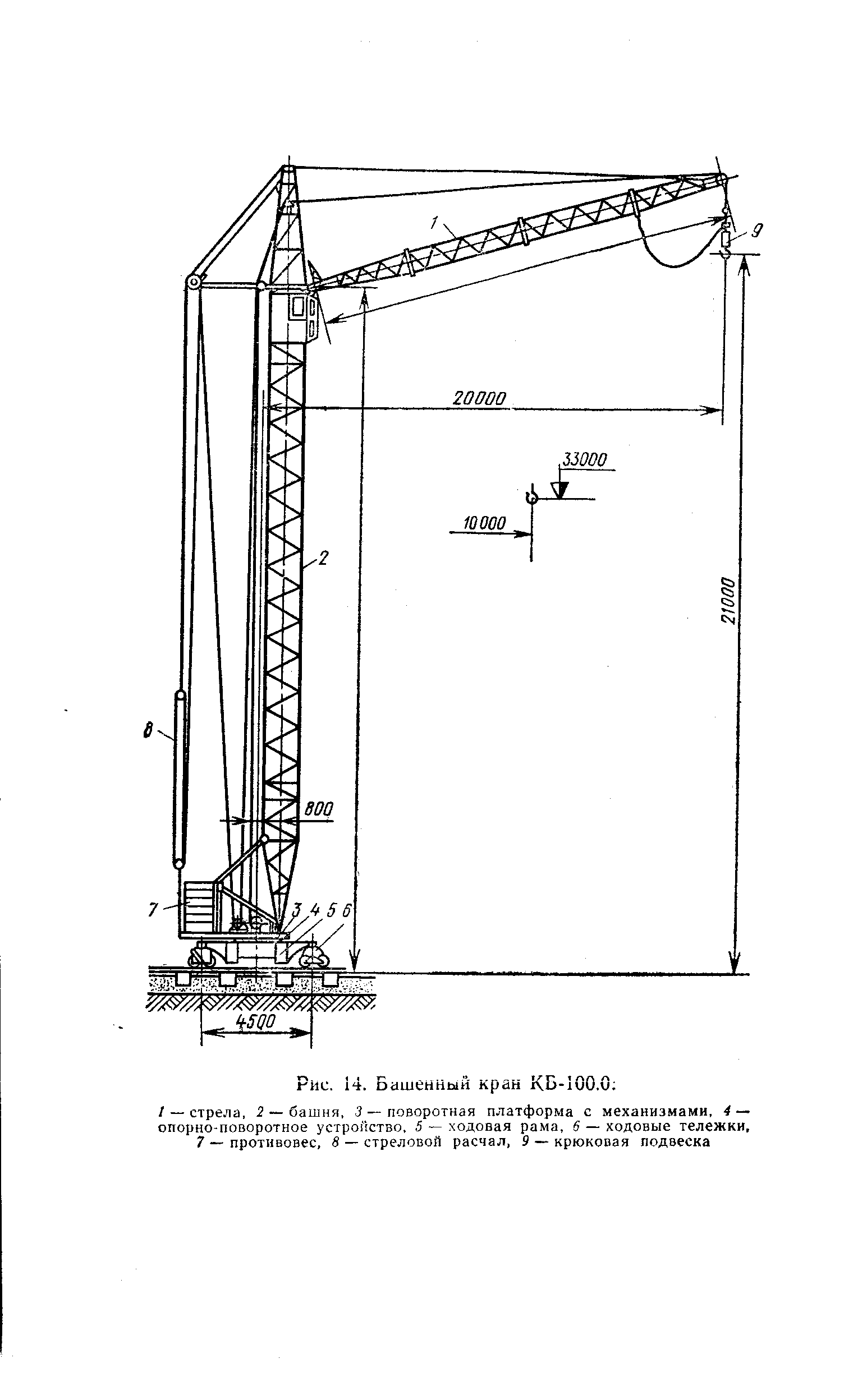 Схема кран башенный кран
