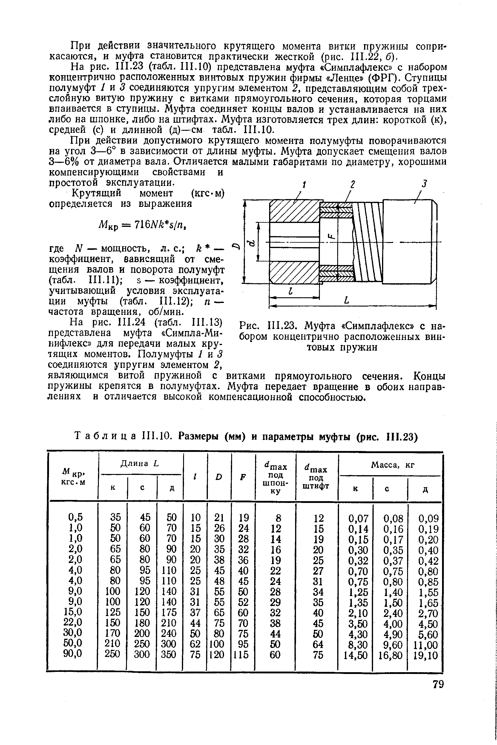 Рис. III.23. Муфта Симплафлекс с набором концентрично расположенных винтовых пружин
