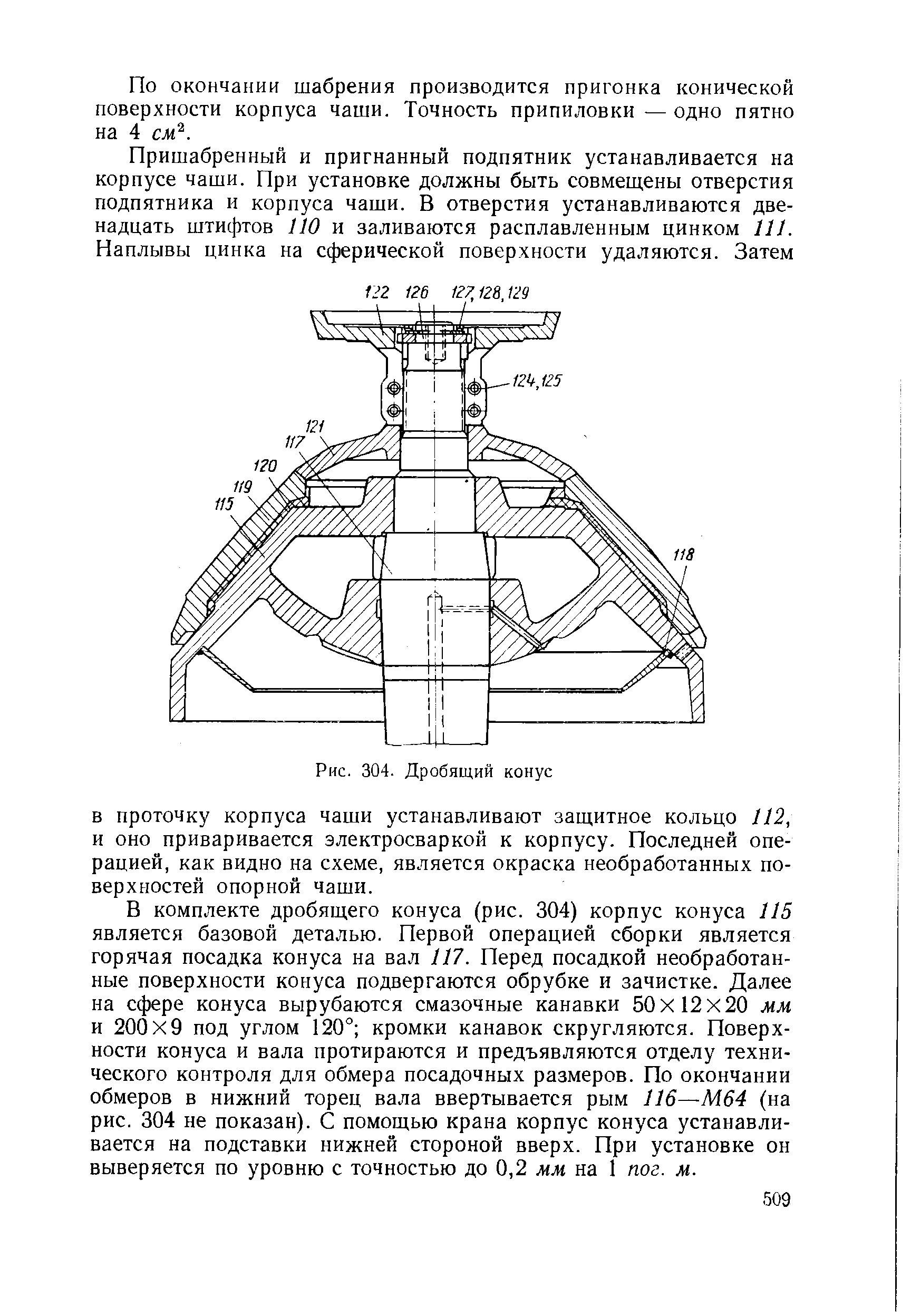 Конус дробящий чертеж