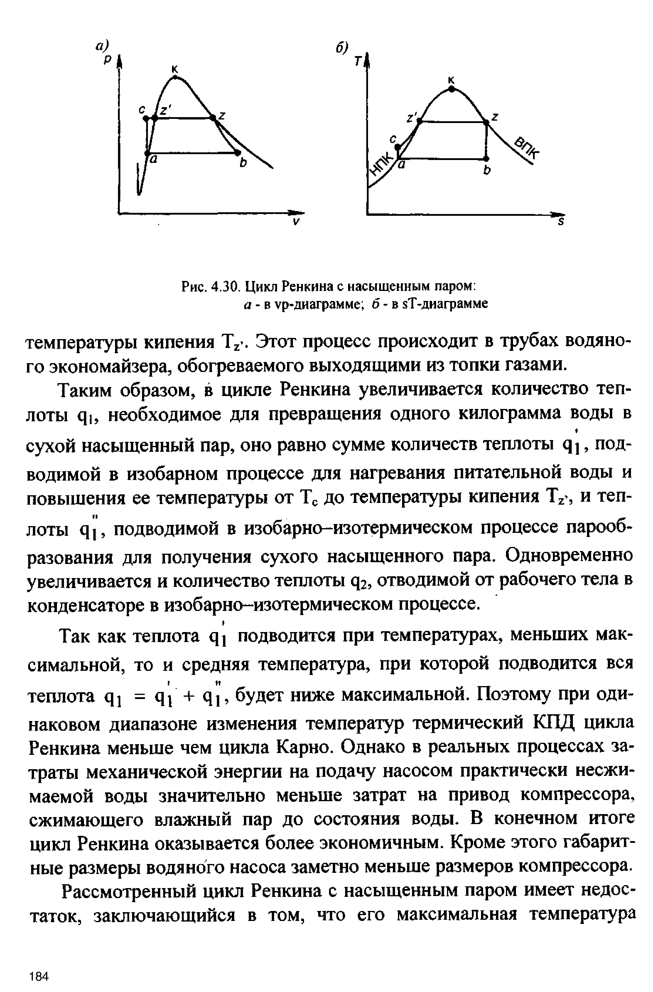 Цикл ренкина с перегревом пара в тs диаграмме