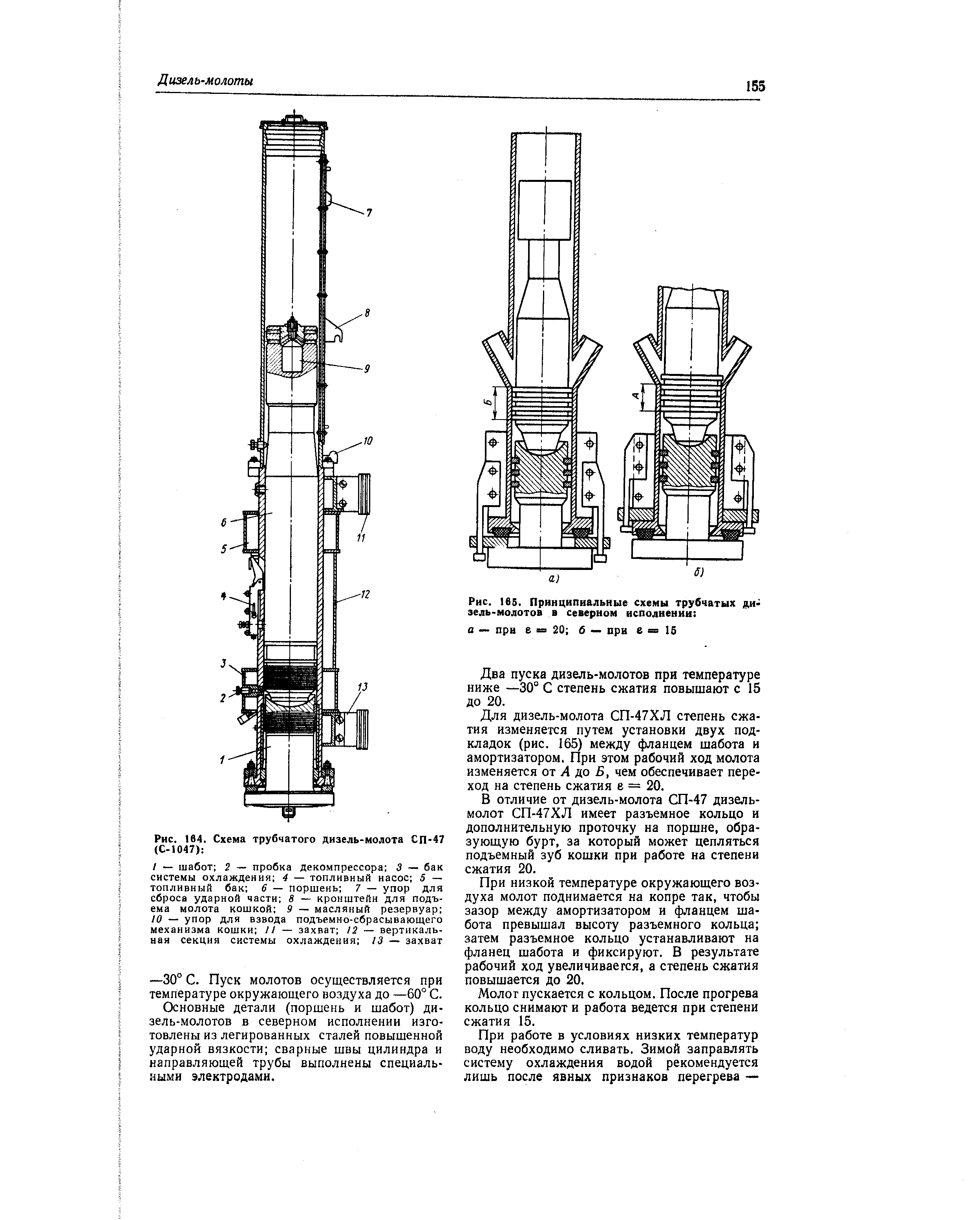 Рис. 164. Схема трубчатого дизель-молота СП-47 (С-1047) 
