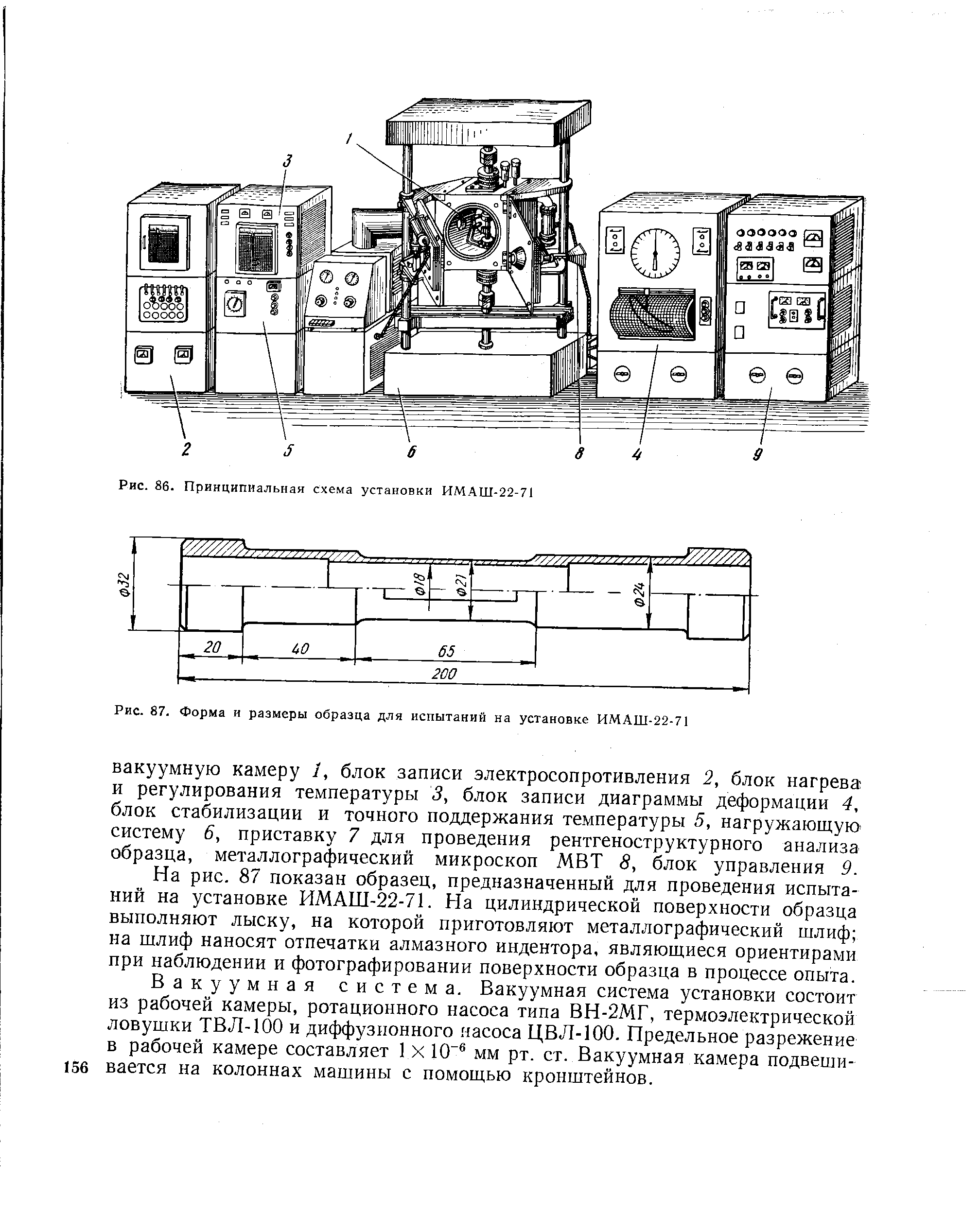 Рис. 87. Форма и размеры образца для испытаний на установке ИМАШ-22-71
