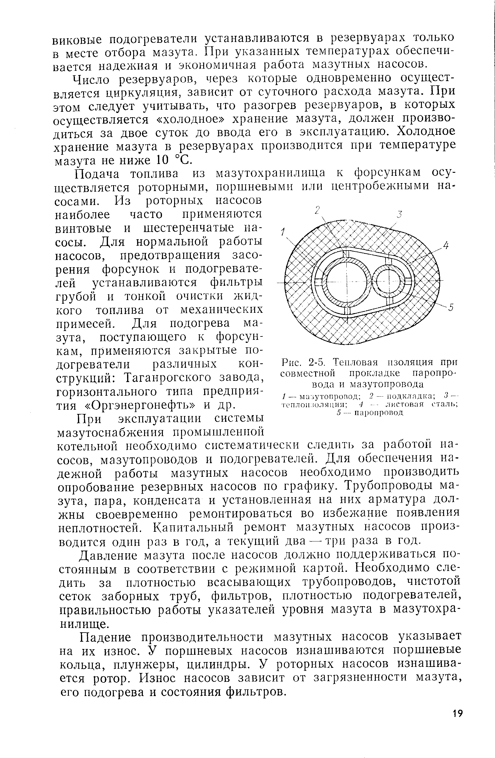 Рис. 2-5. <a href="/info/18339">Тепловая изоляция</a> при совместной прокладке паропровода и мазутопровода
