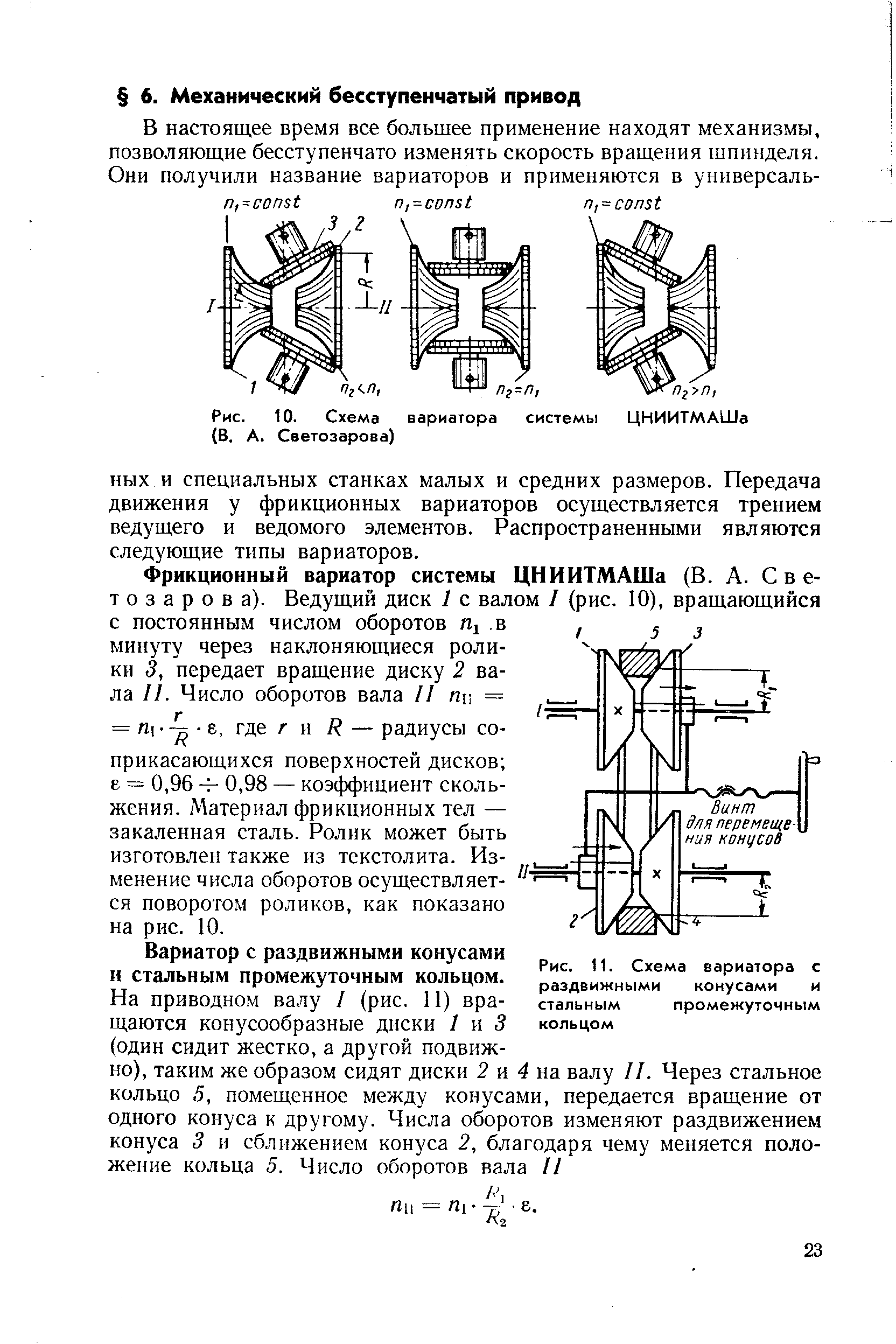 Схема клиноременный вариатор