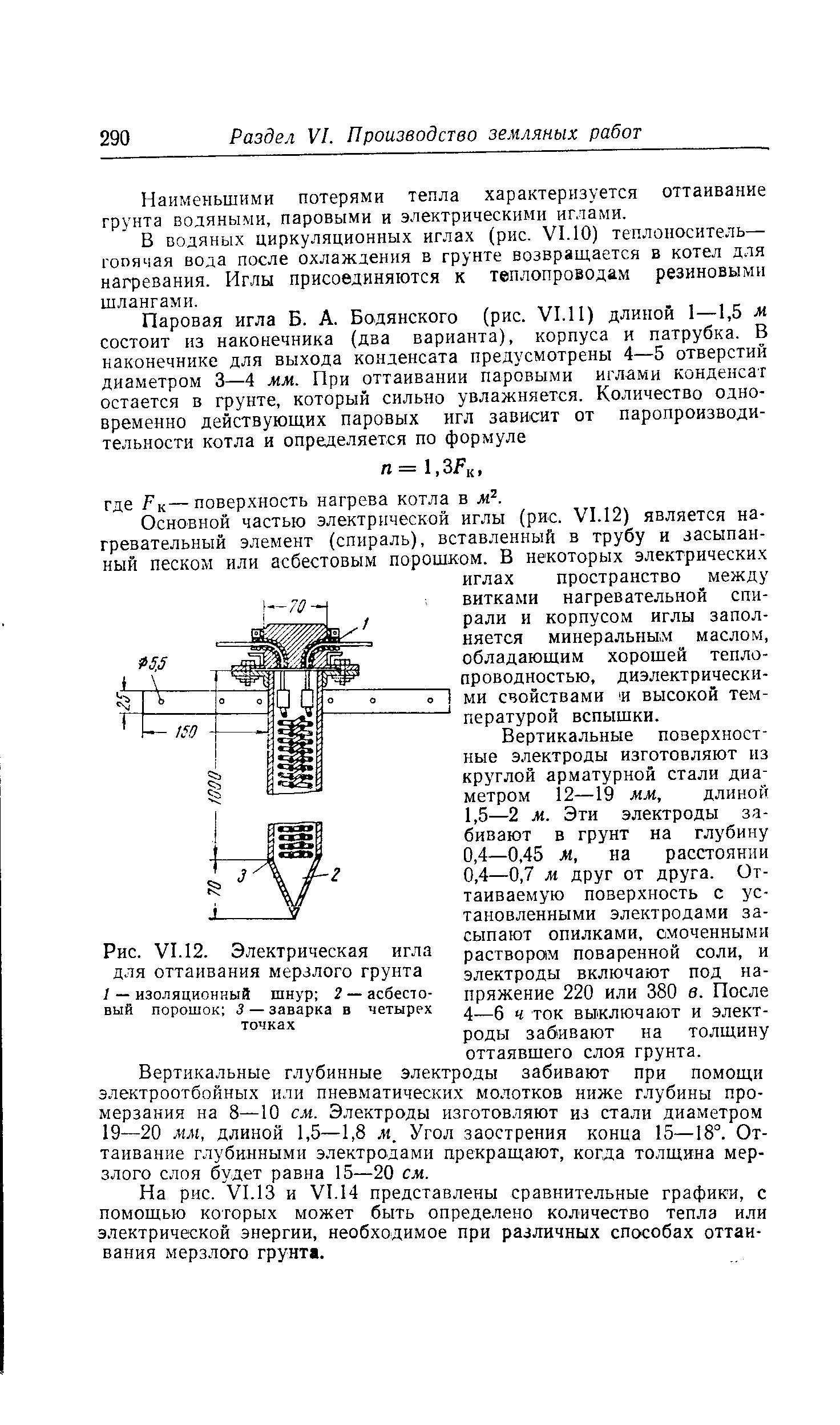 Рис. VI. 12. Электрическая игла для оттаивания мерзлого грунта
