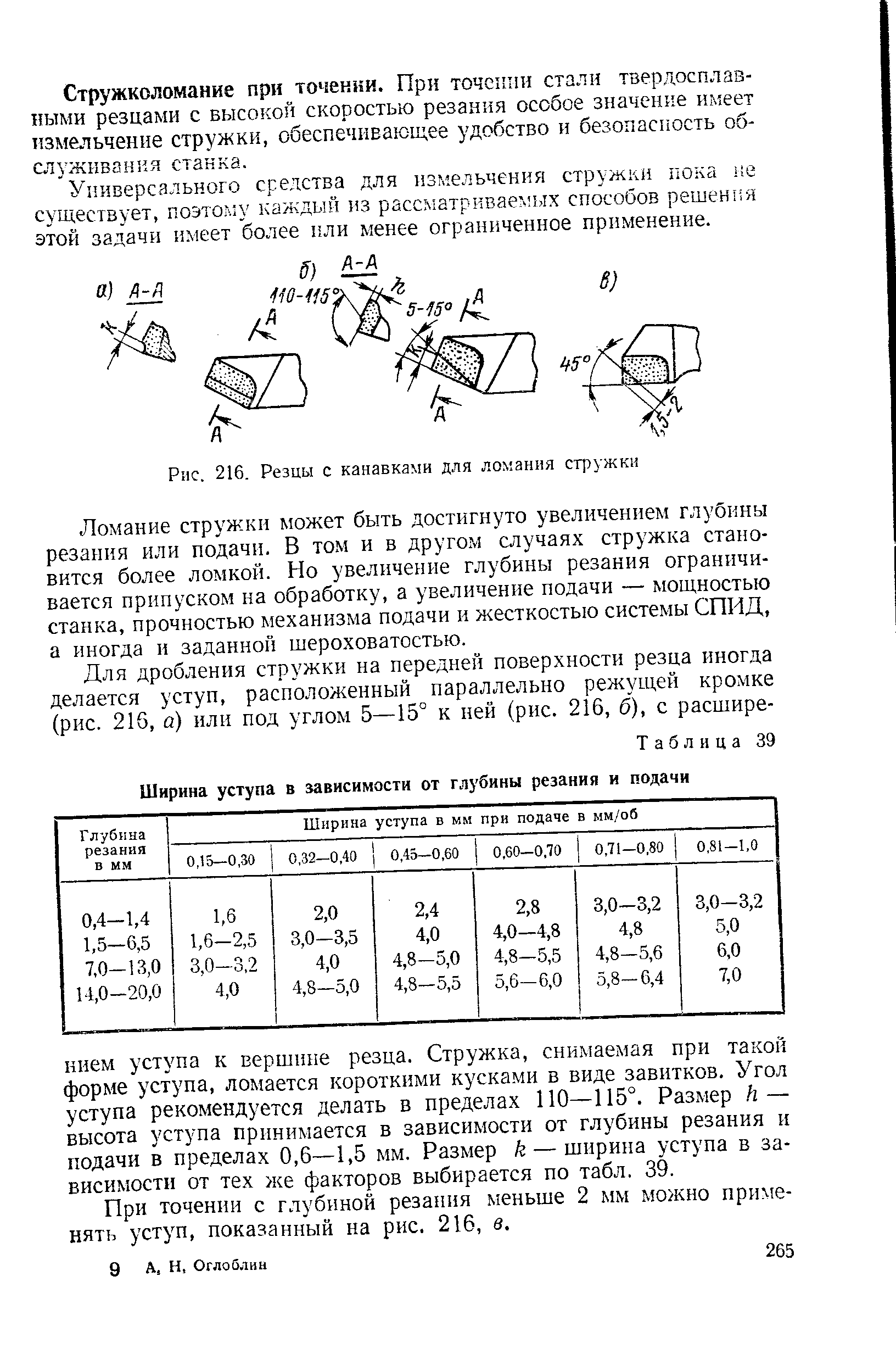 Как определить глубину резания