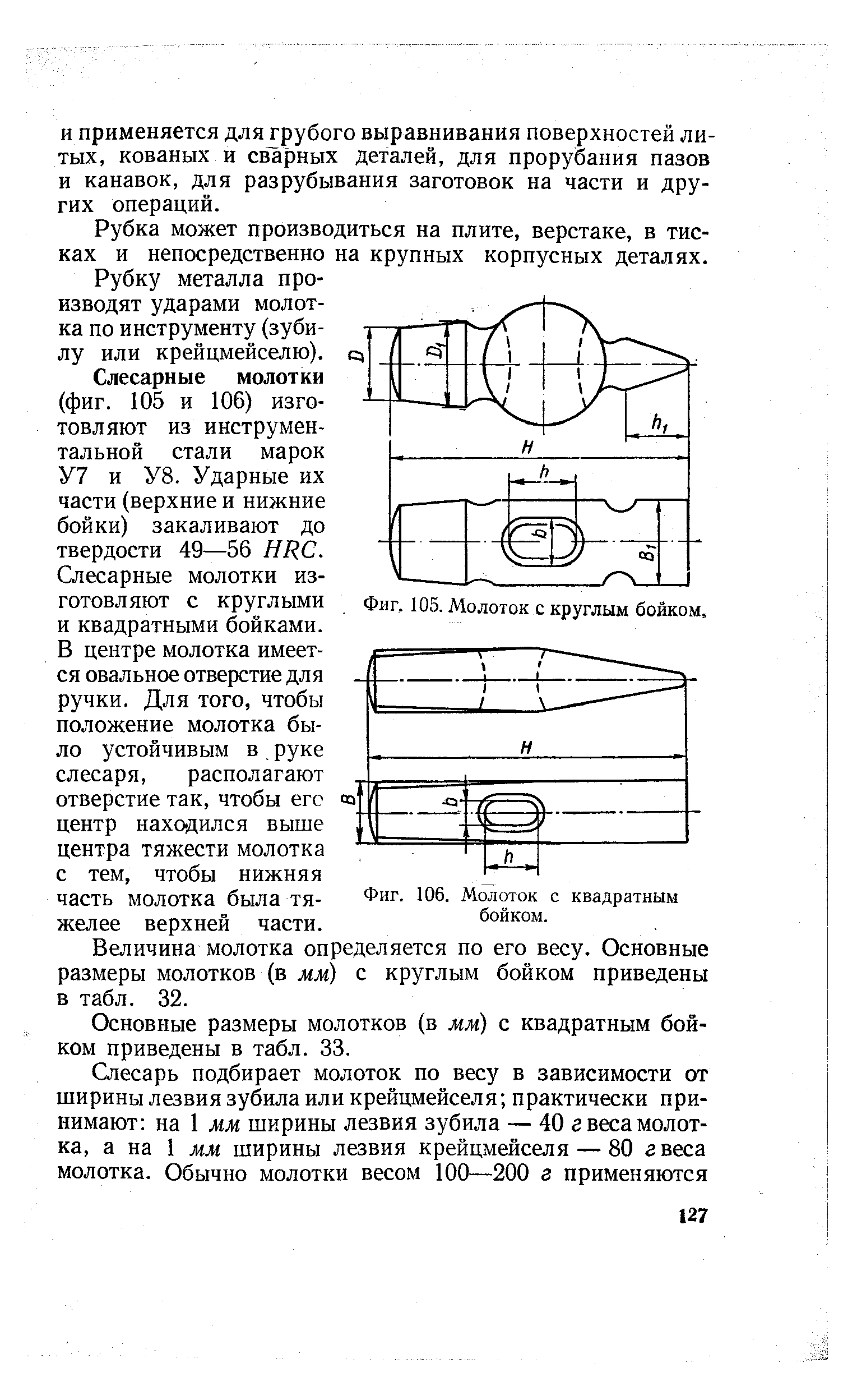 Технологическая карта изготовления молотка с квадратным бойком