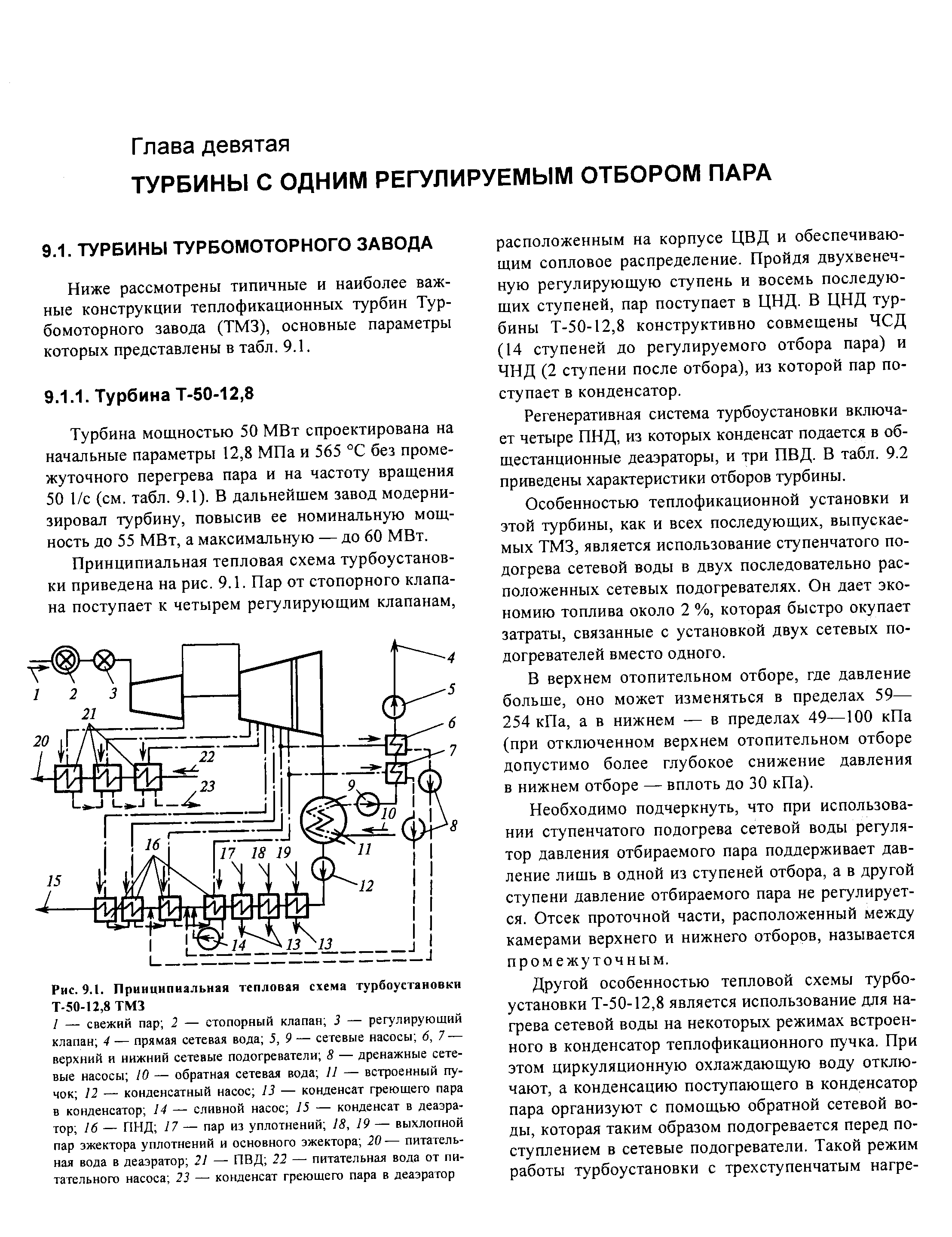 Ниже рассмотрены типичные и наиболее важные конструкции теплофикационных турбин Тур-бомоторного завода (ТМЗ), основные параметры которых представлены в табл. 9.1.
