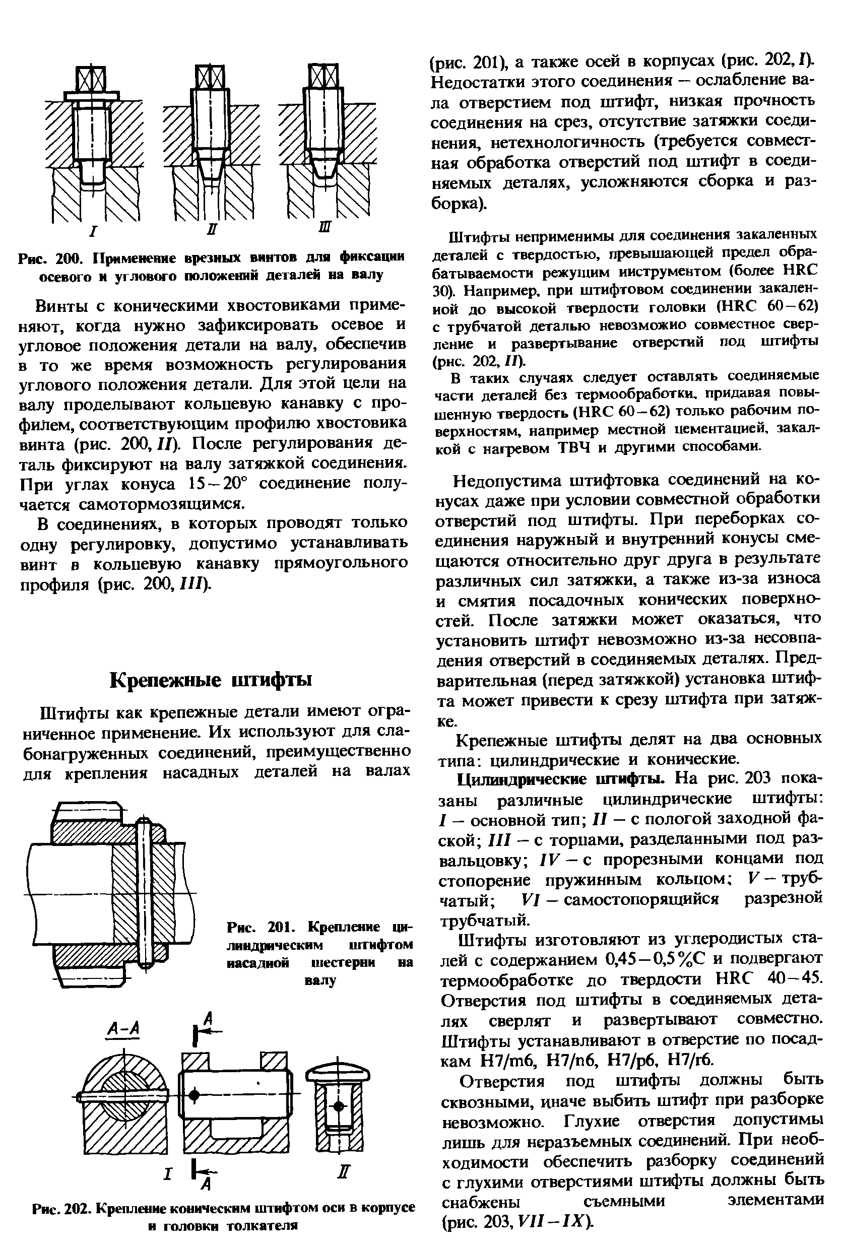 Отверстие под конический штифт на чертеже