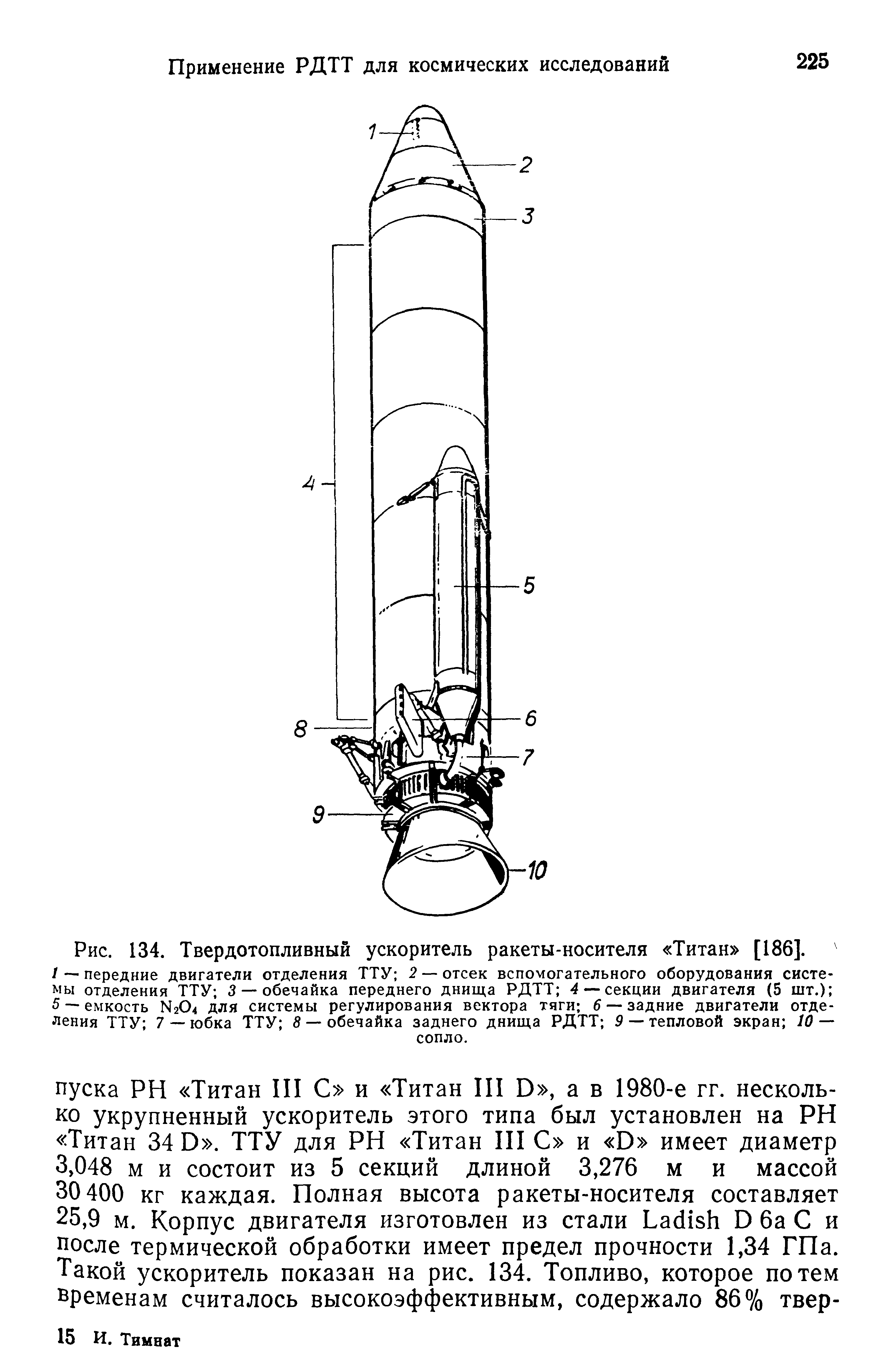 Рис. 134. Твердотопливный ускоритель <a href="/info/401007">ракеты-носителя</a> Титан [186].
