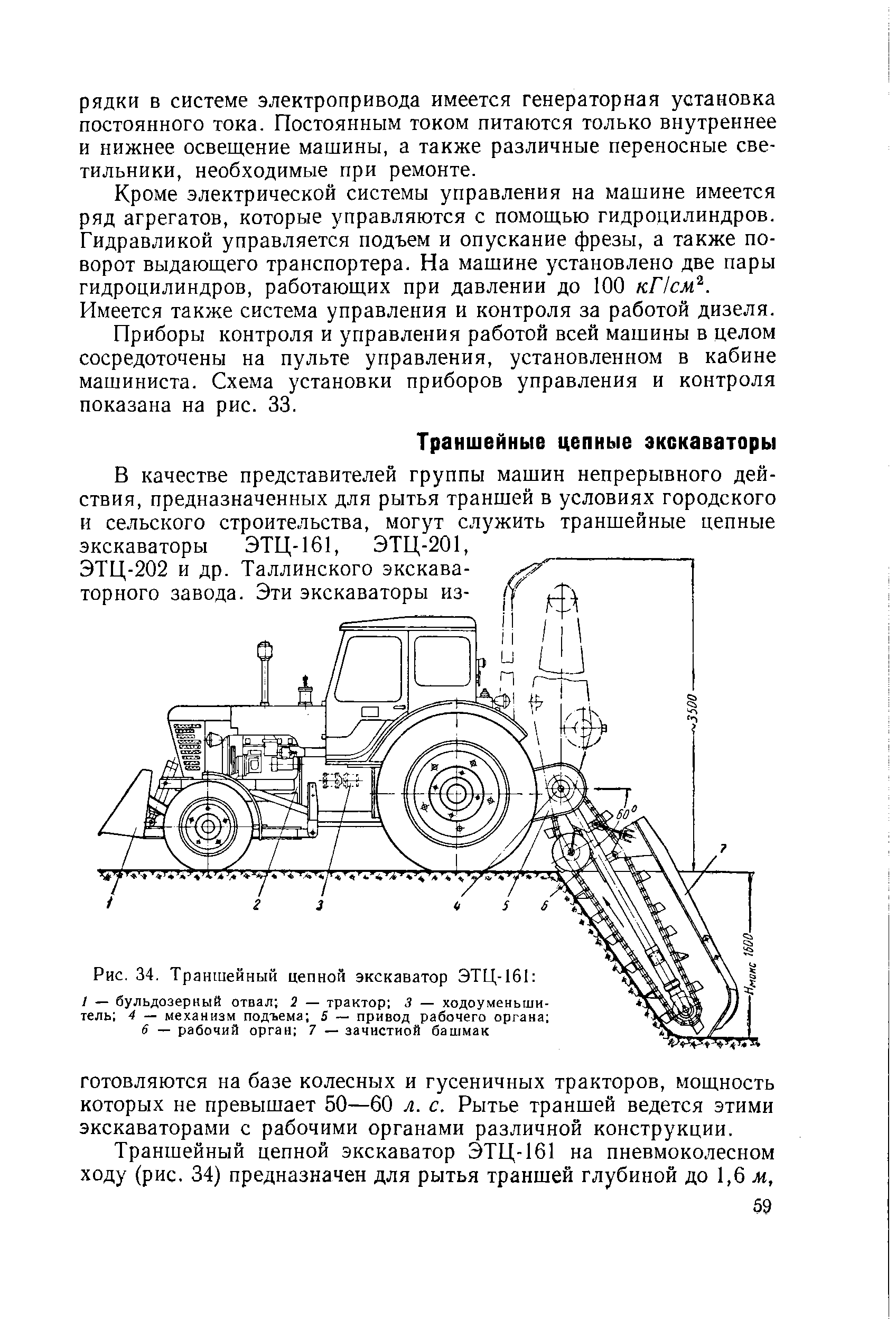 Экскаватор траншейный чертеж