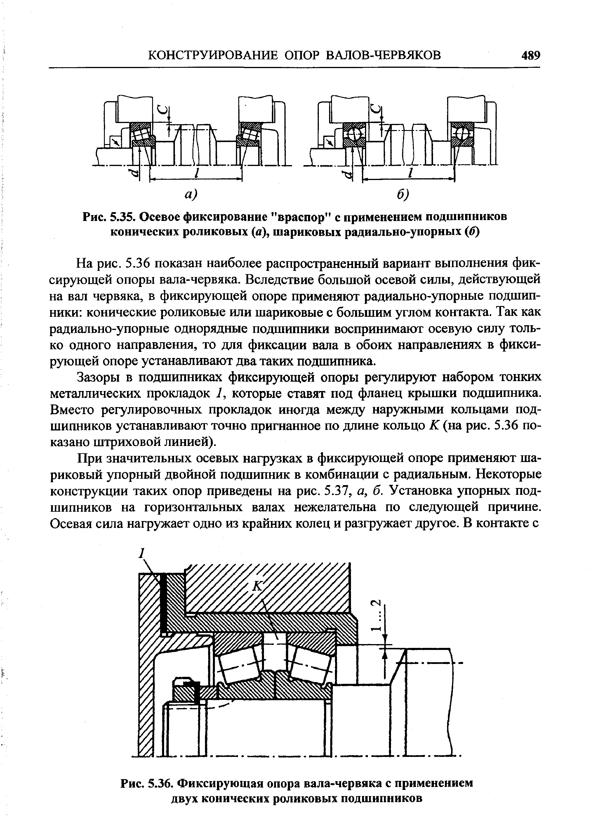 Схема установки подшипников враспор