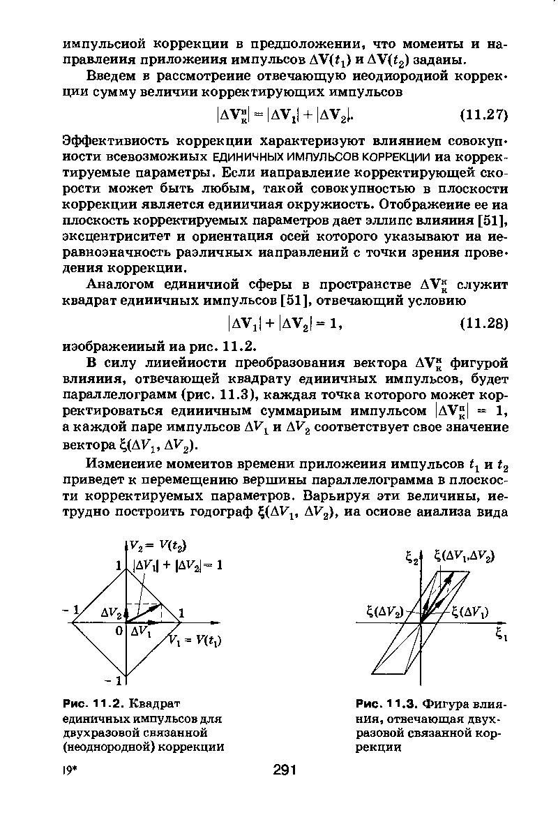 Рис. 11-3. Фигура влияния, отвечающая двухразовой связанной коррекции
