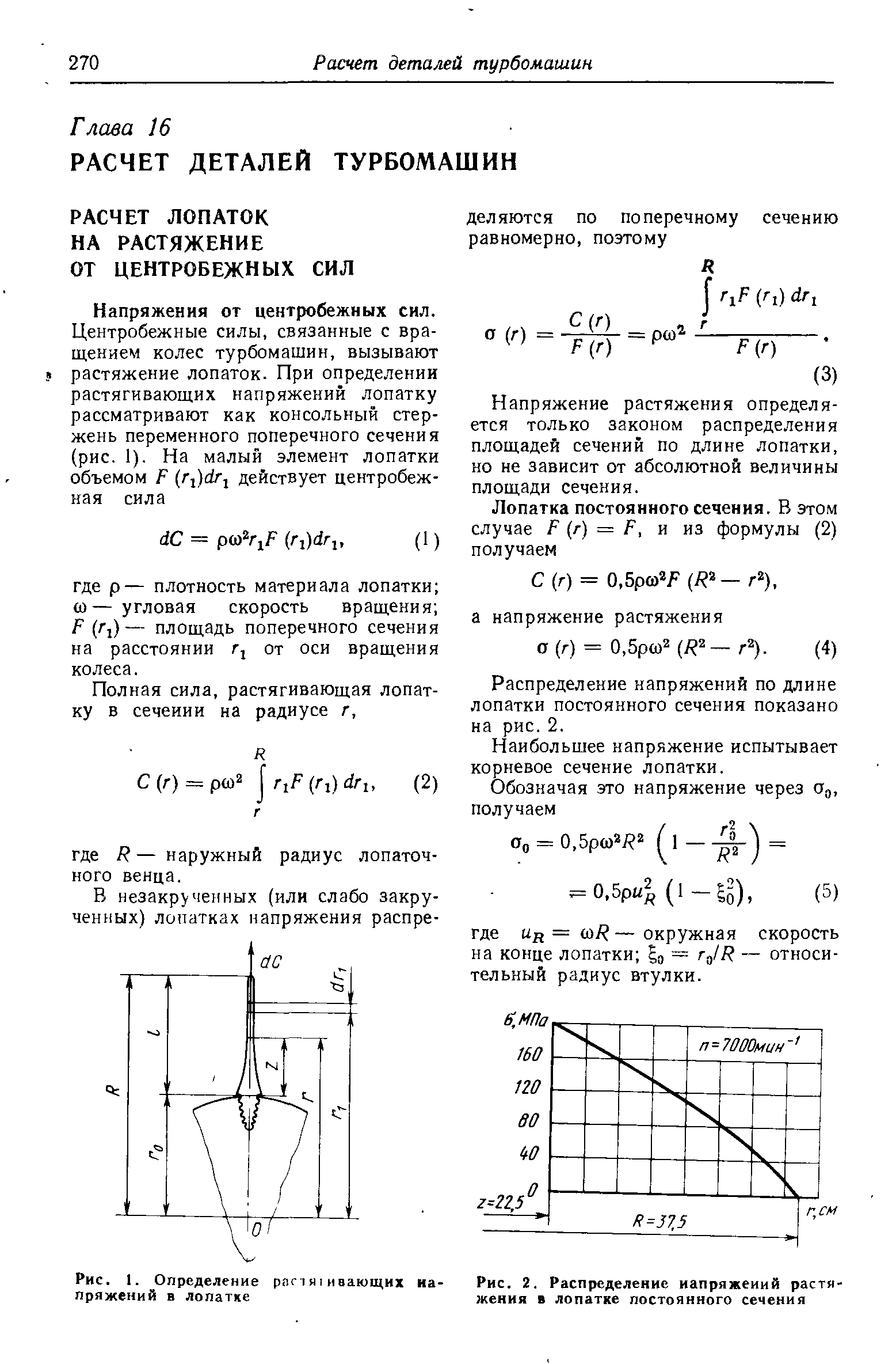 Напряжения от центробежных сил.
