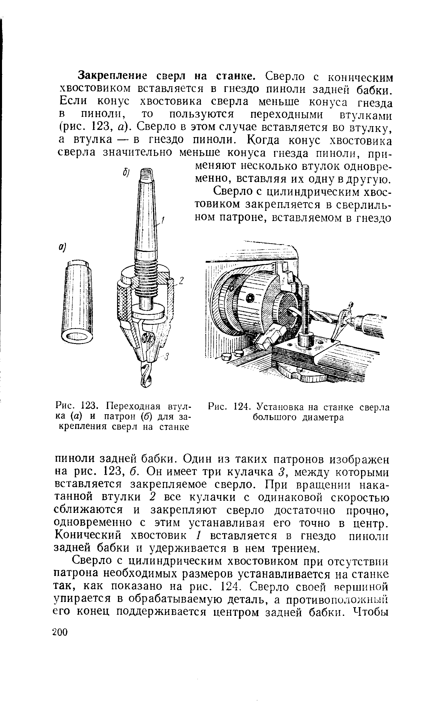 Рис. 123. <a href="/info/295597">Переходная втулка</a> (а) и патрон (б) для <a href="/info/633579">закрепления сверл</a> на станке
