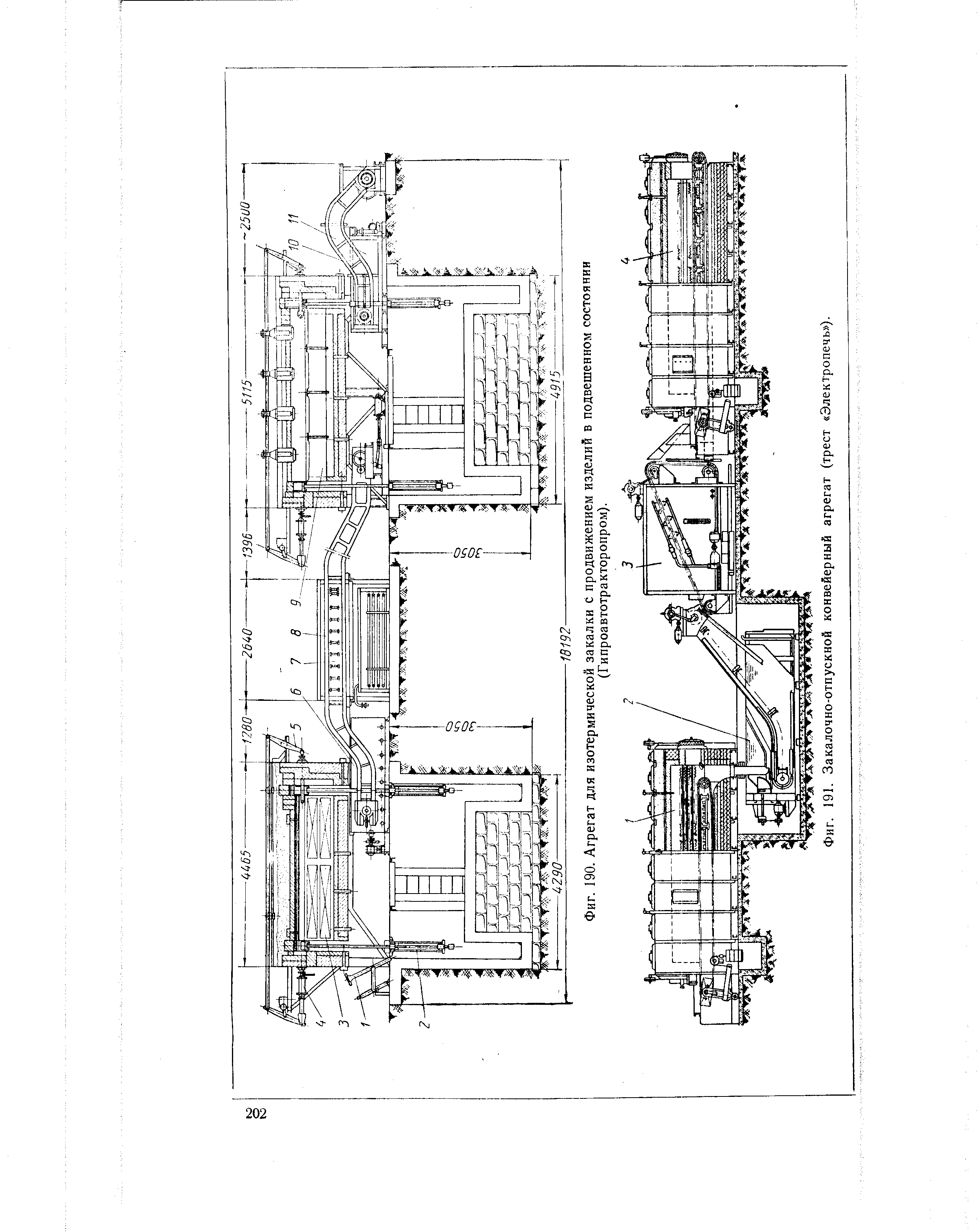 Фиг. 191. Закалочно-отпускной конвейерный агрегат (трест Электропечь ).
