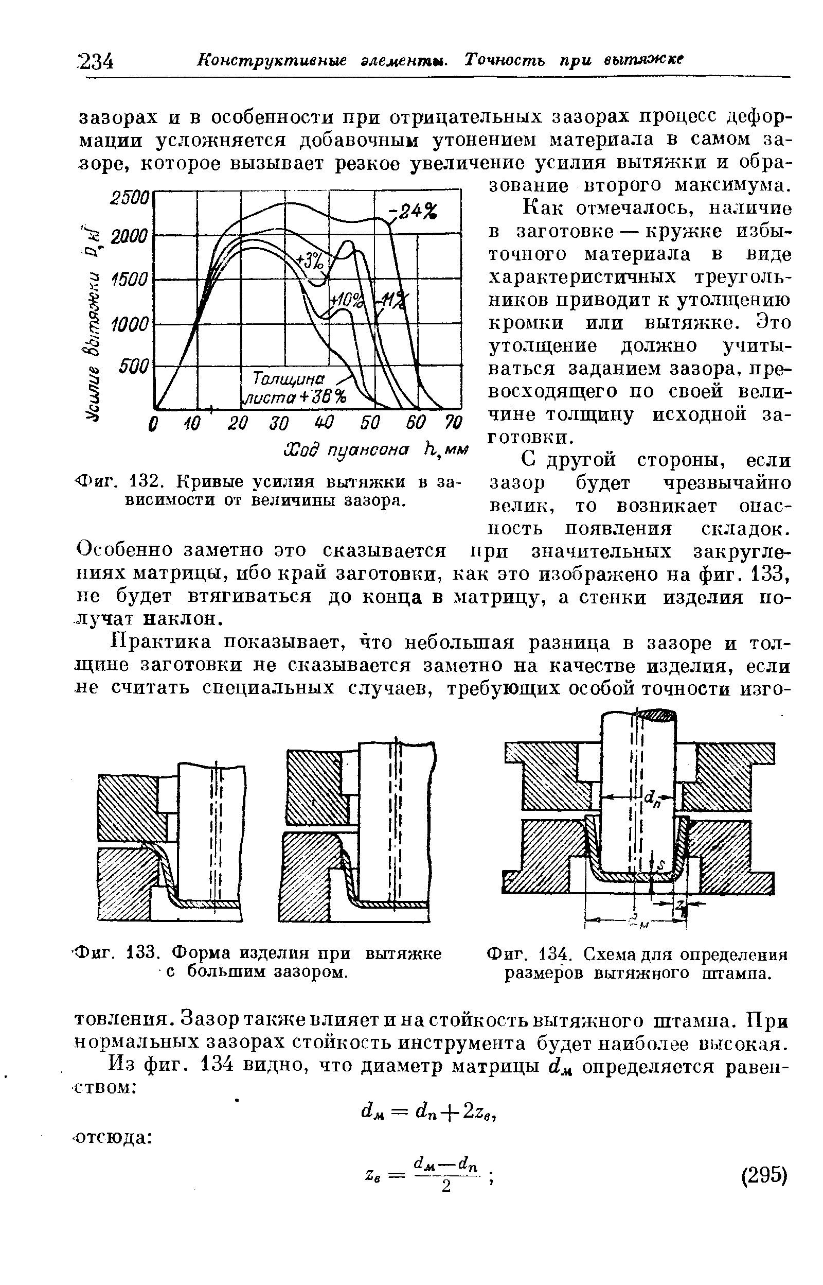 Фиг. 134. Схема для определения размеров вытяжного штампа.
