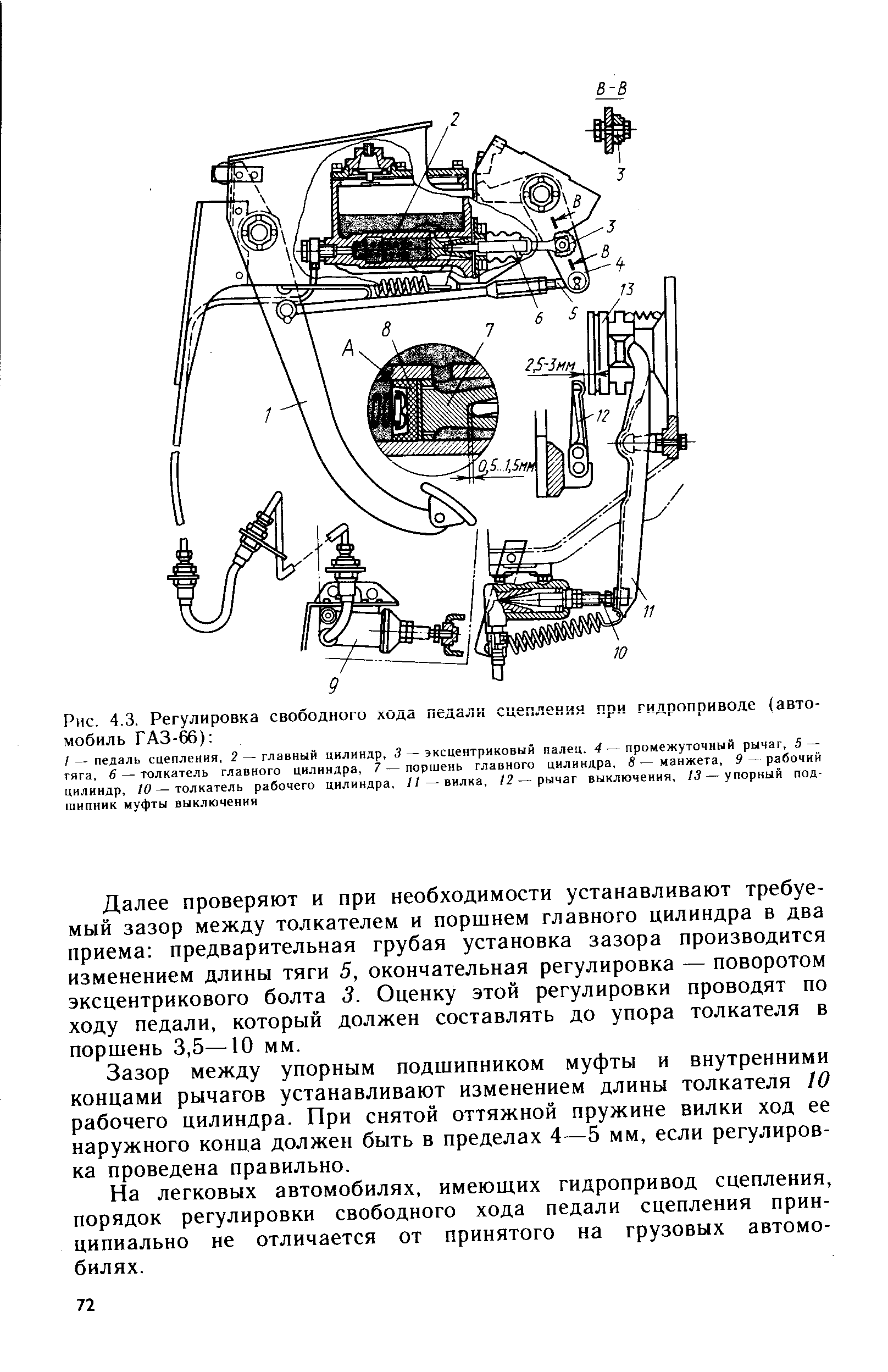 Регулировка хода. Свободный ход педали сцепления ГАЗ 53. Схема педалей ГАЗ 66. Регулировка свободного хода педали сцепления ГАЗ 3307. Регулировка сцепления с гидравлическим приводом Свободный ход.