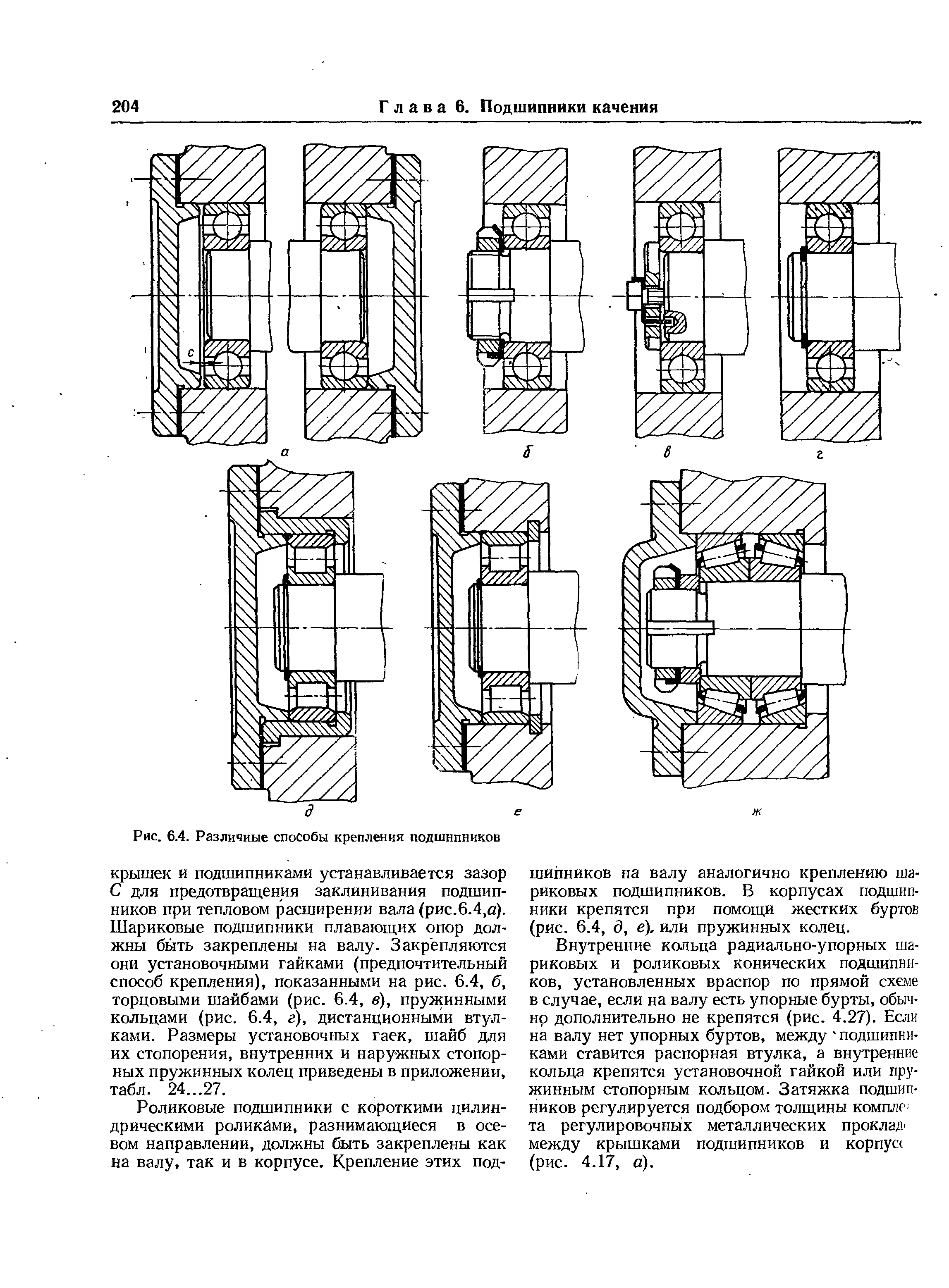 Подшипники качения на чертеже