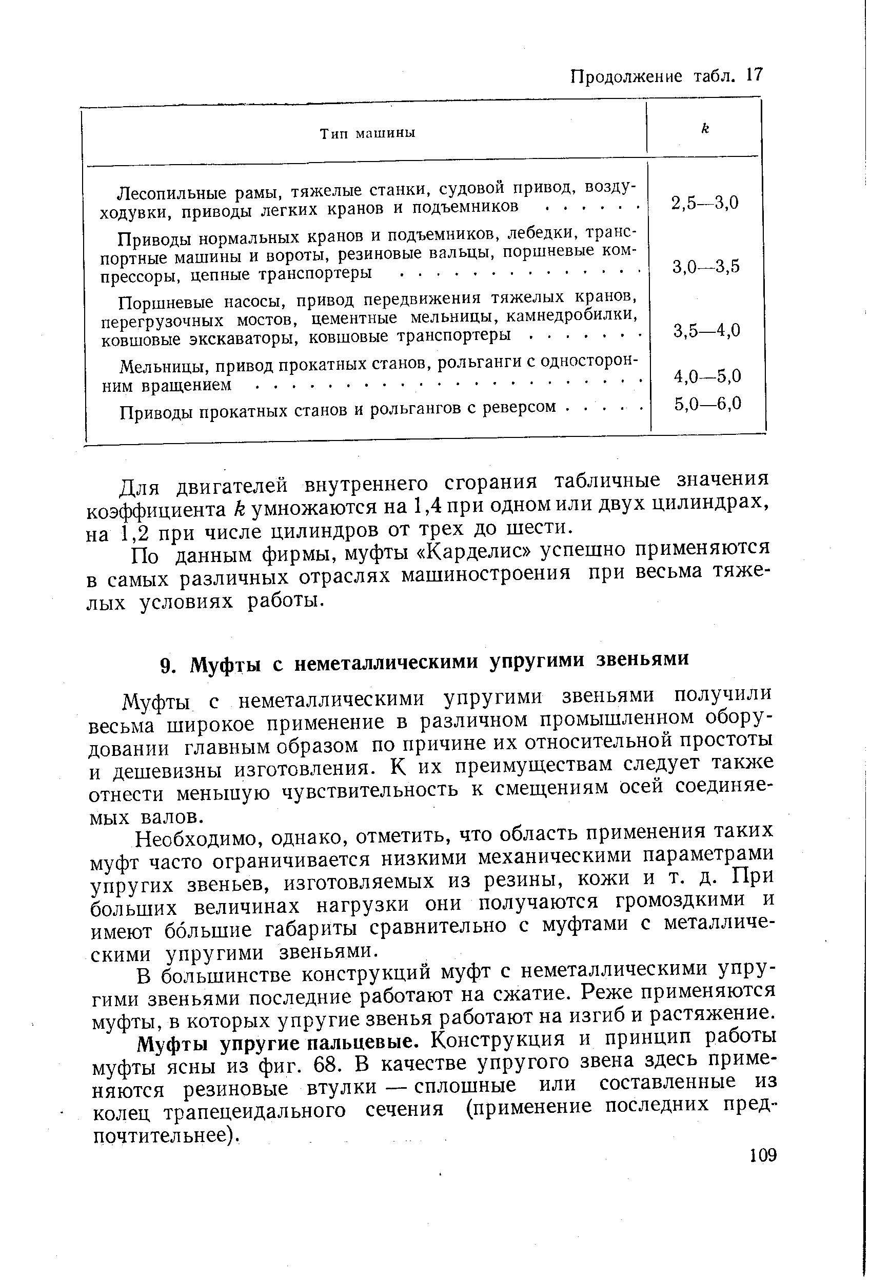 Муфты с неметаллическими упругими звеньями получили весьма широкое применение в различном промышленном оборудовании главным образом по причине их относительной простоты и дешевизны изготовления. К их преимуш,ествам следует также отнести меньшую чувствительность к смещениям осей соединяемых валов.
