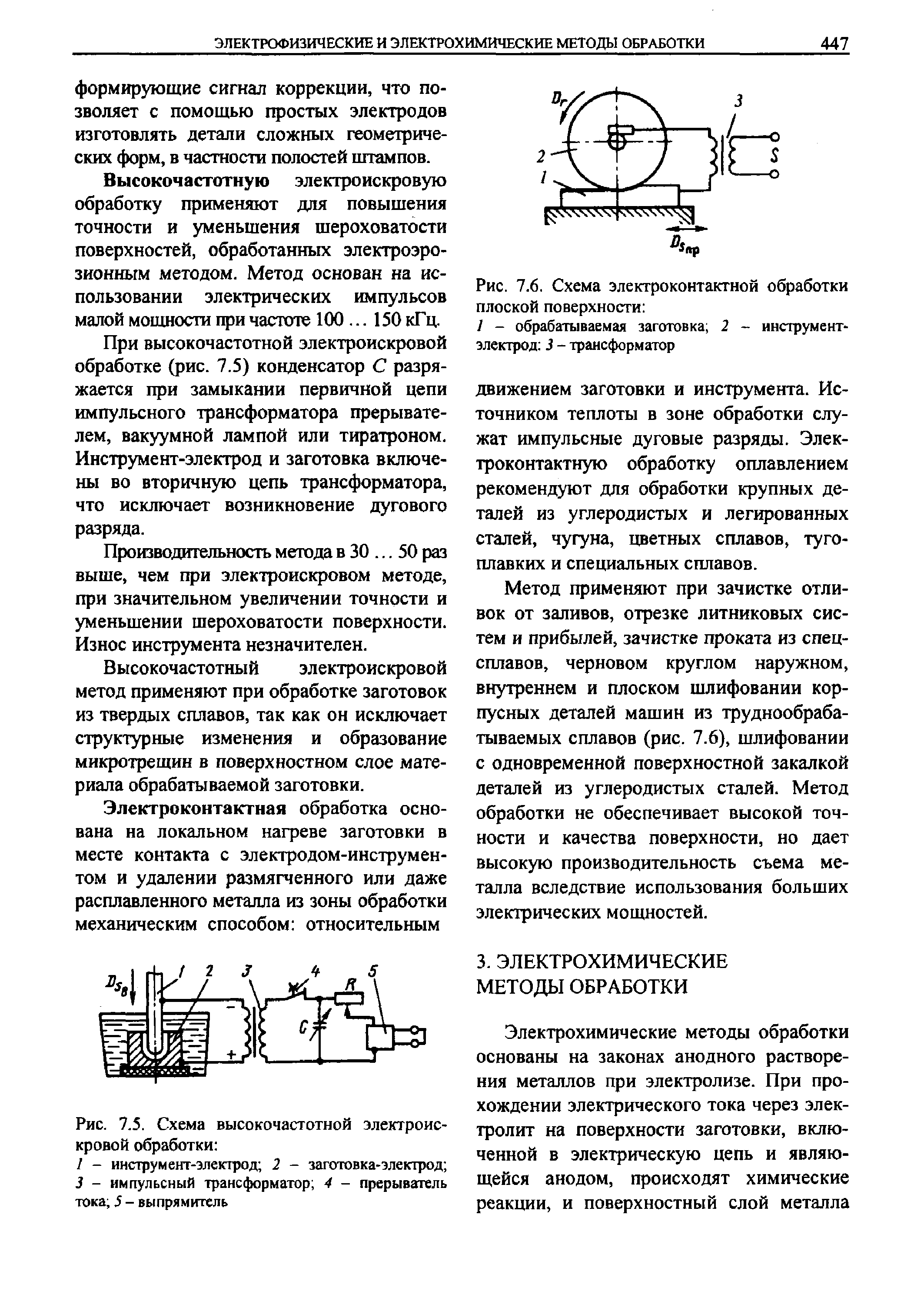 Схема электроконтактной обработки