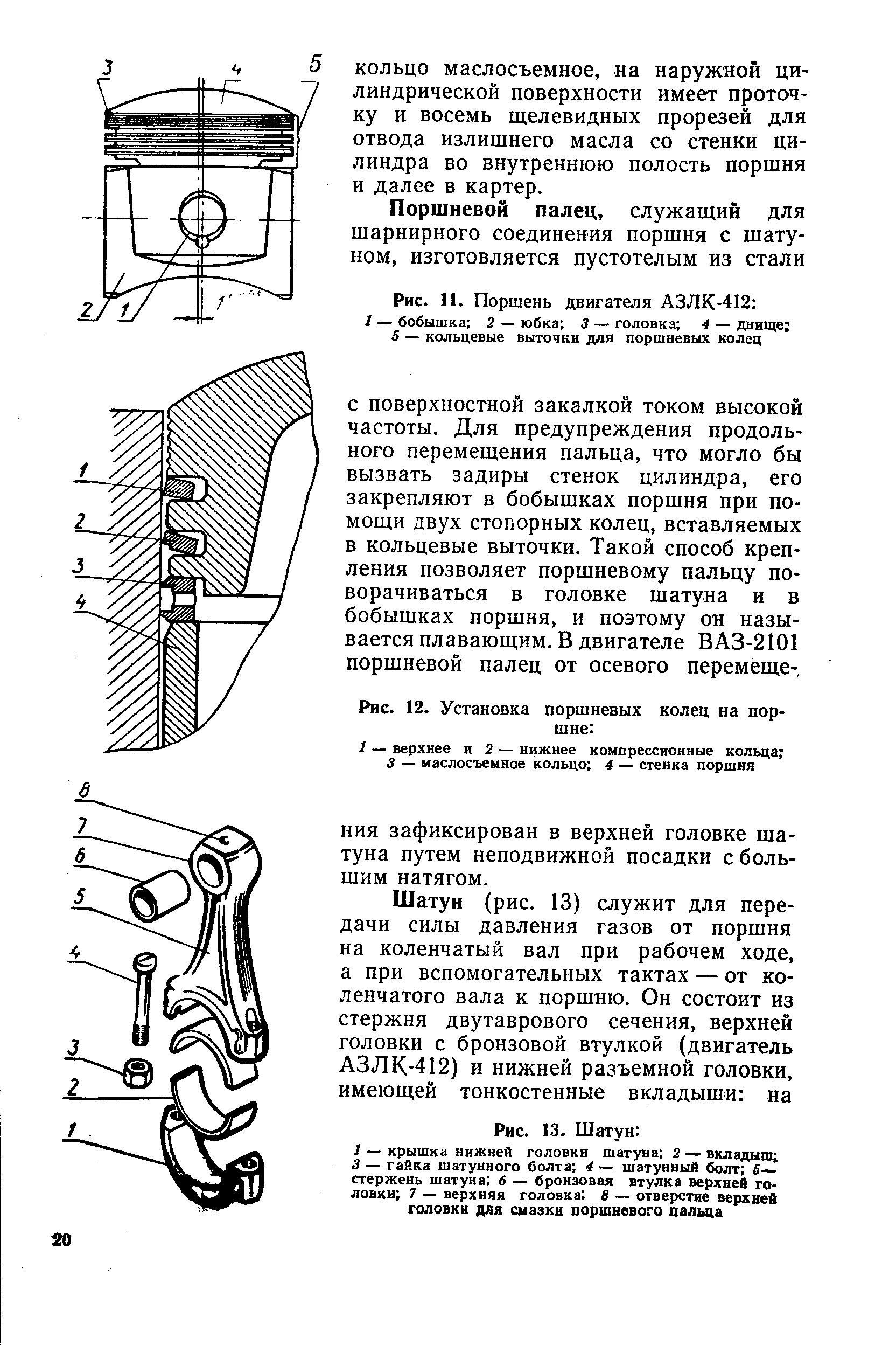 Схема установки поршневых колец