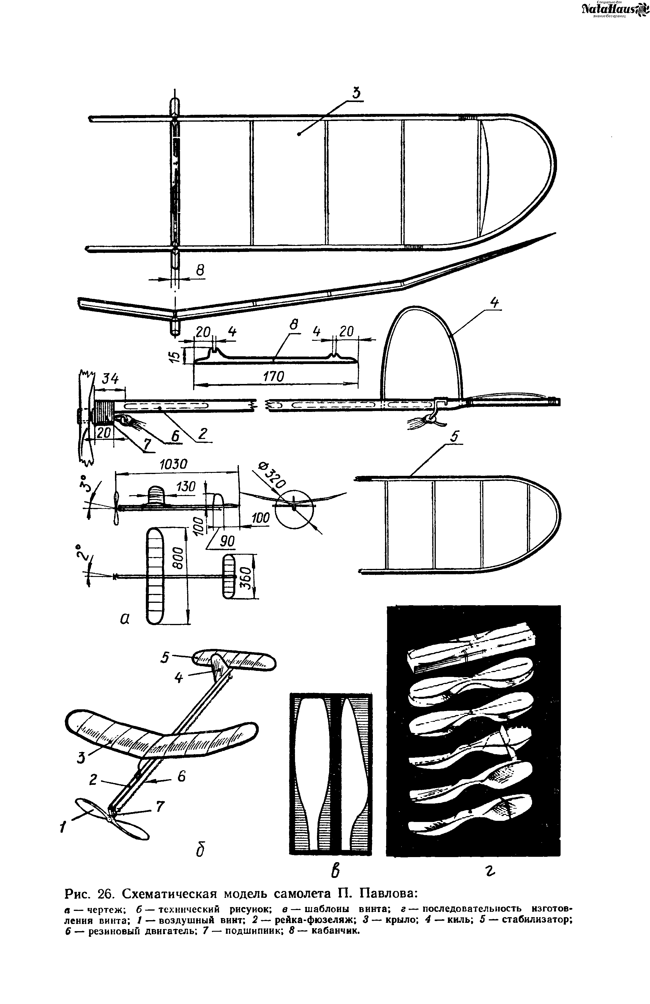 Рис. 26. Схематическая модель самолета П. Павлова 
